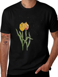 Floral Tulip Graphic Tee - Stylish Unisex Shirt