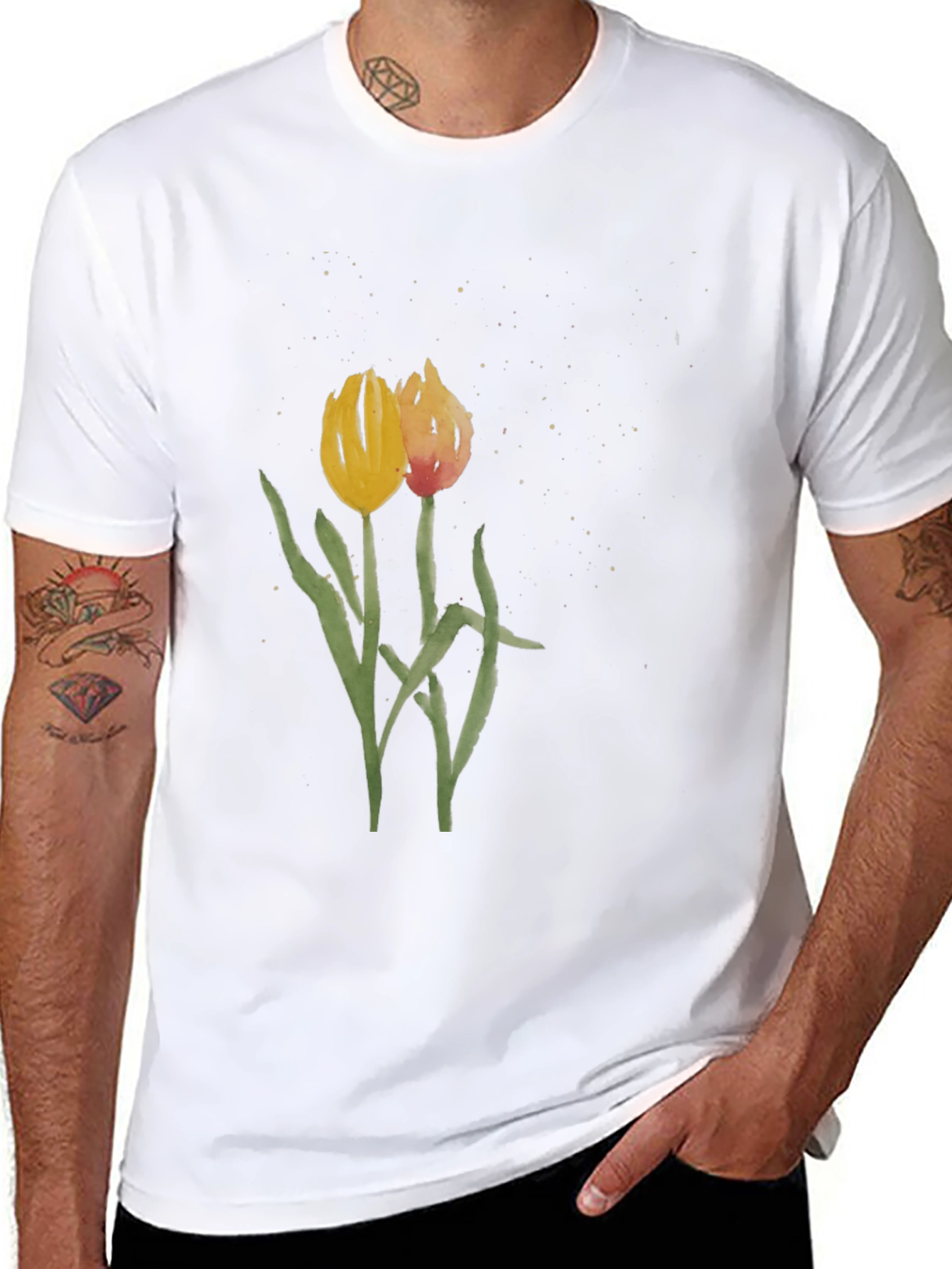 Floral Tulip Graphic Tee - Stylish Unisex Shirt