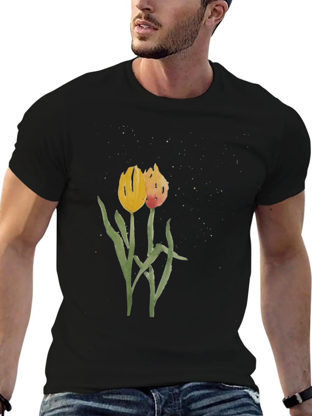 Floral Tulip Graphic Tee - Stylish Unisex Shirt