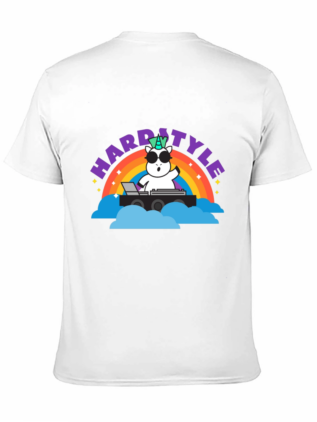 Hardstyle Unicorn DJ Rainbow T-Shirt