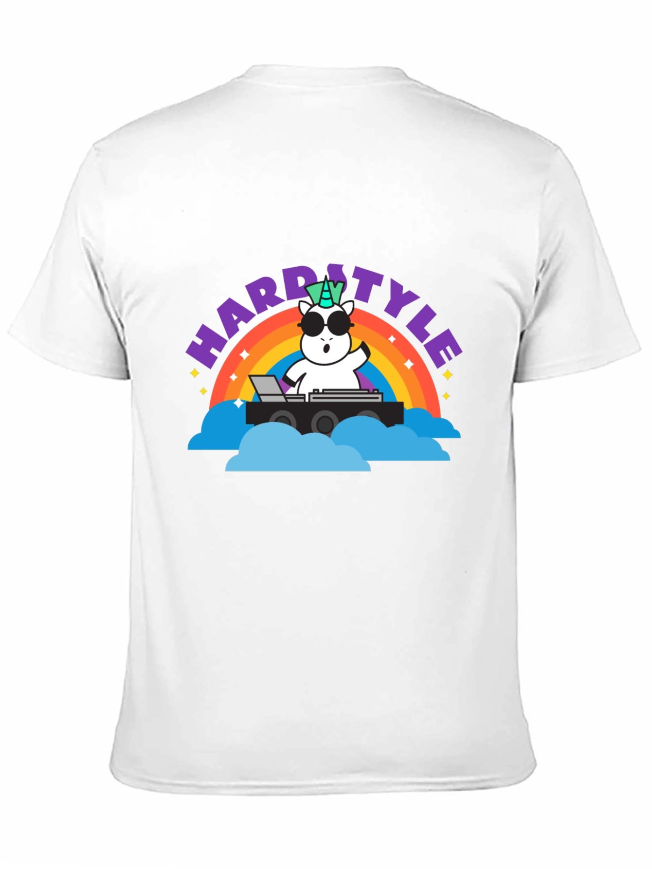 Hardstyle Unicorn DJ Rainbow T-Shirt