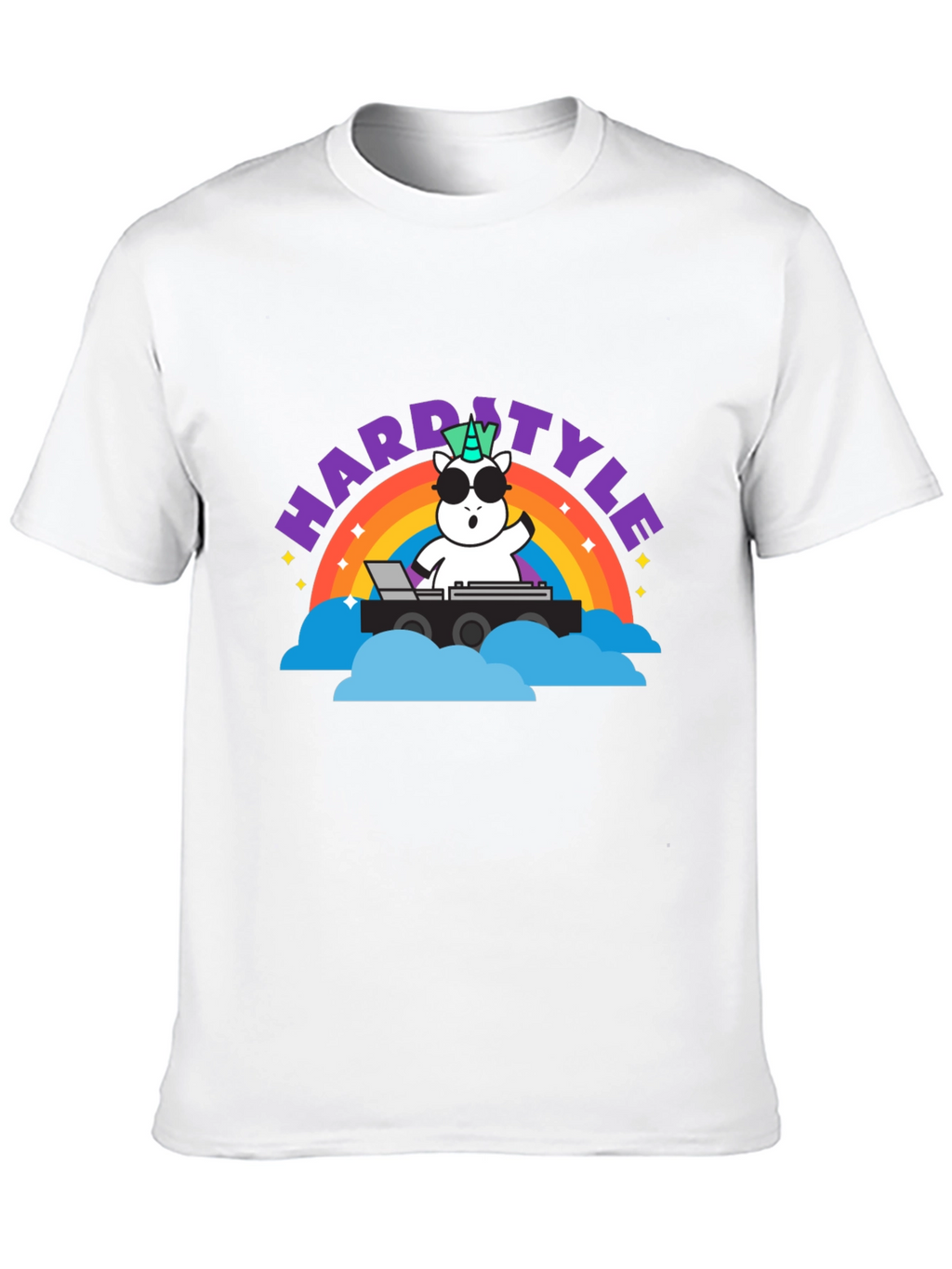Hardstyle Unicorn DJ Rainbow T-Shirt