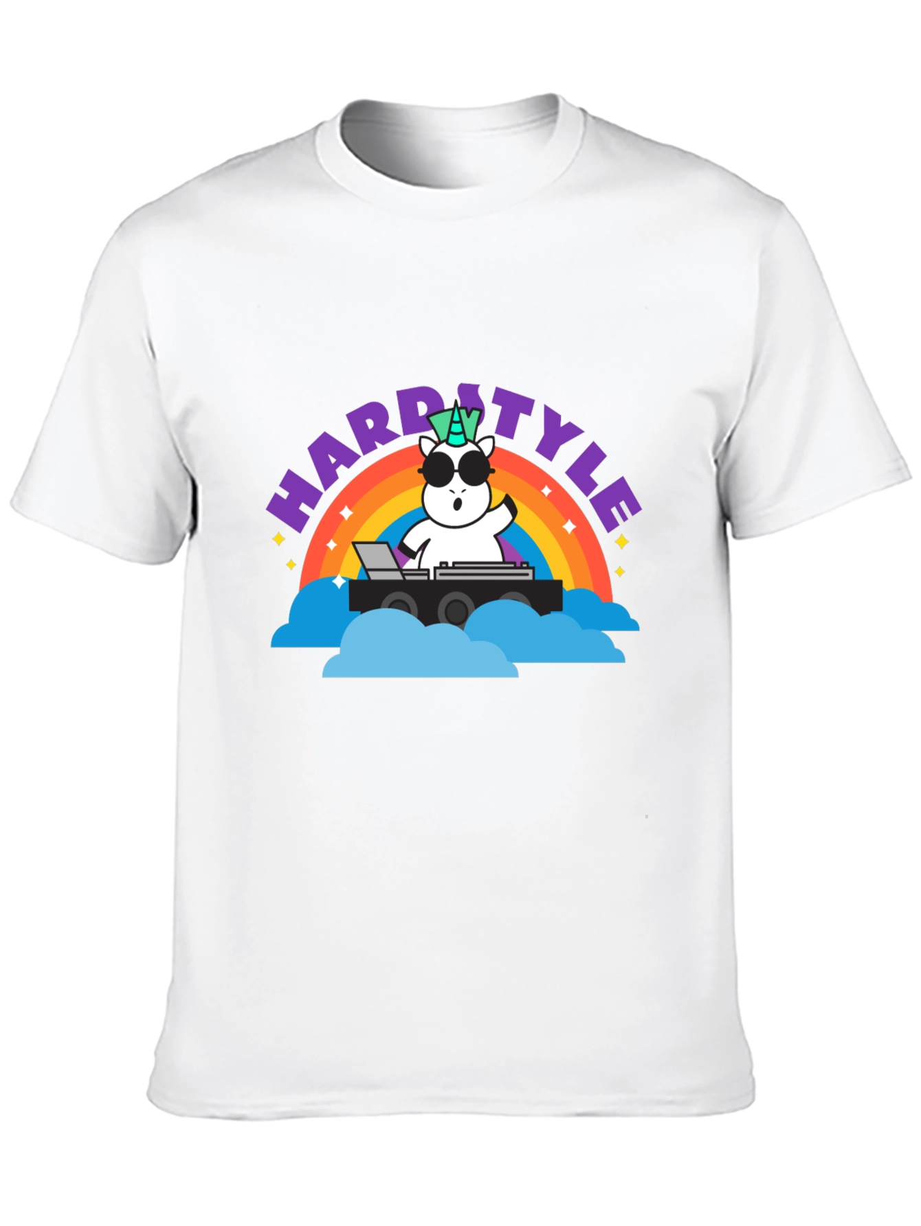 Hardstyle Unicorn DJ Rainbow T-Shirt