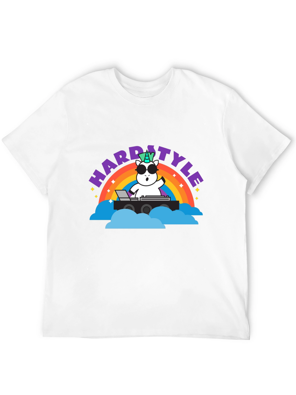Hardstyle Unicorn DJ Rainbow T-Shirt