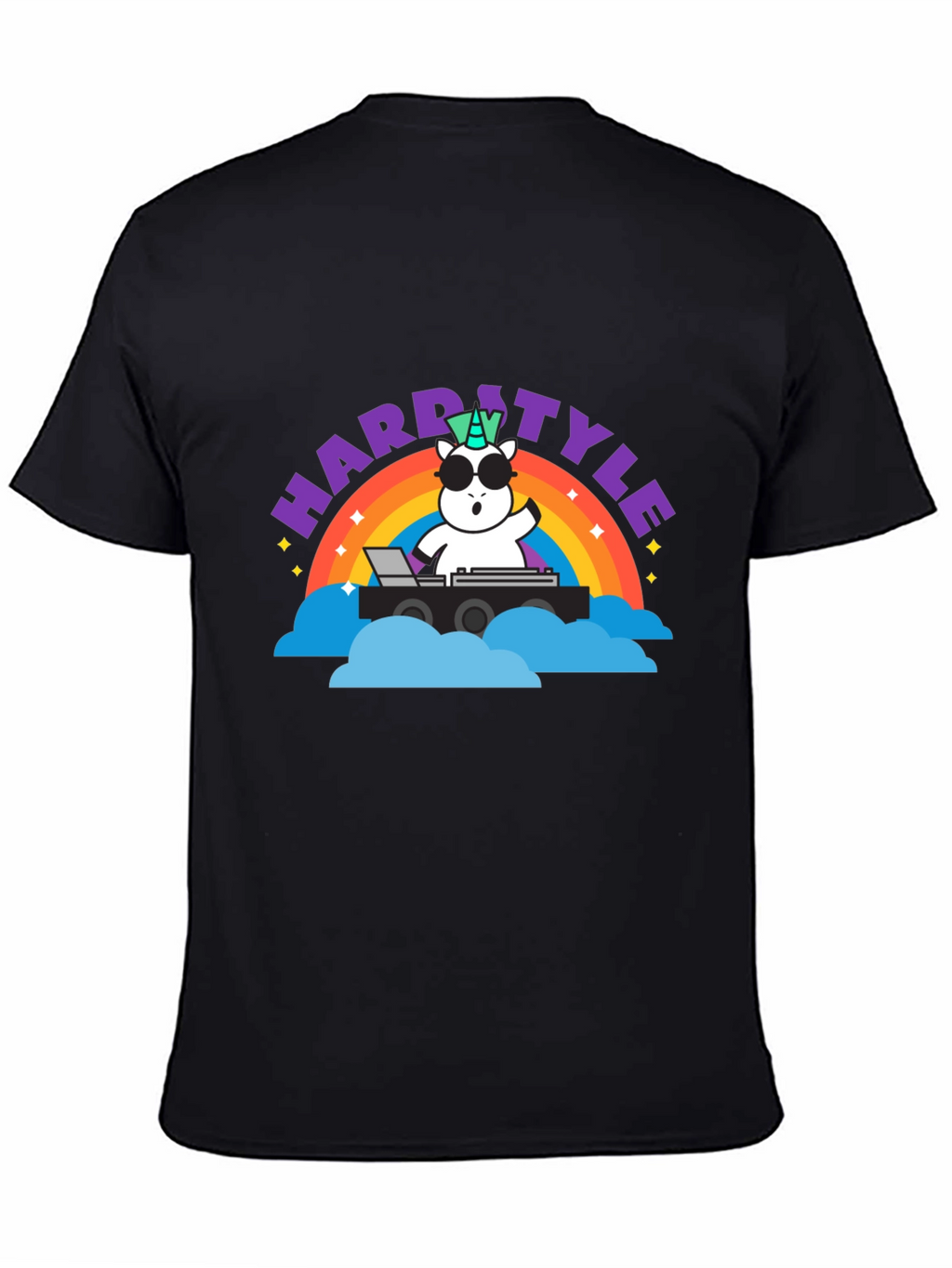 Hardstyle Unicorn DJ Rainbow T-Shirt