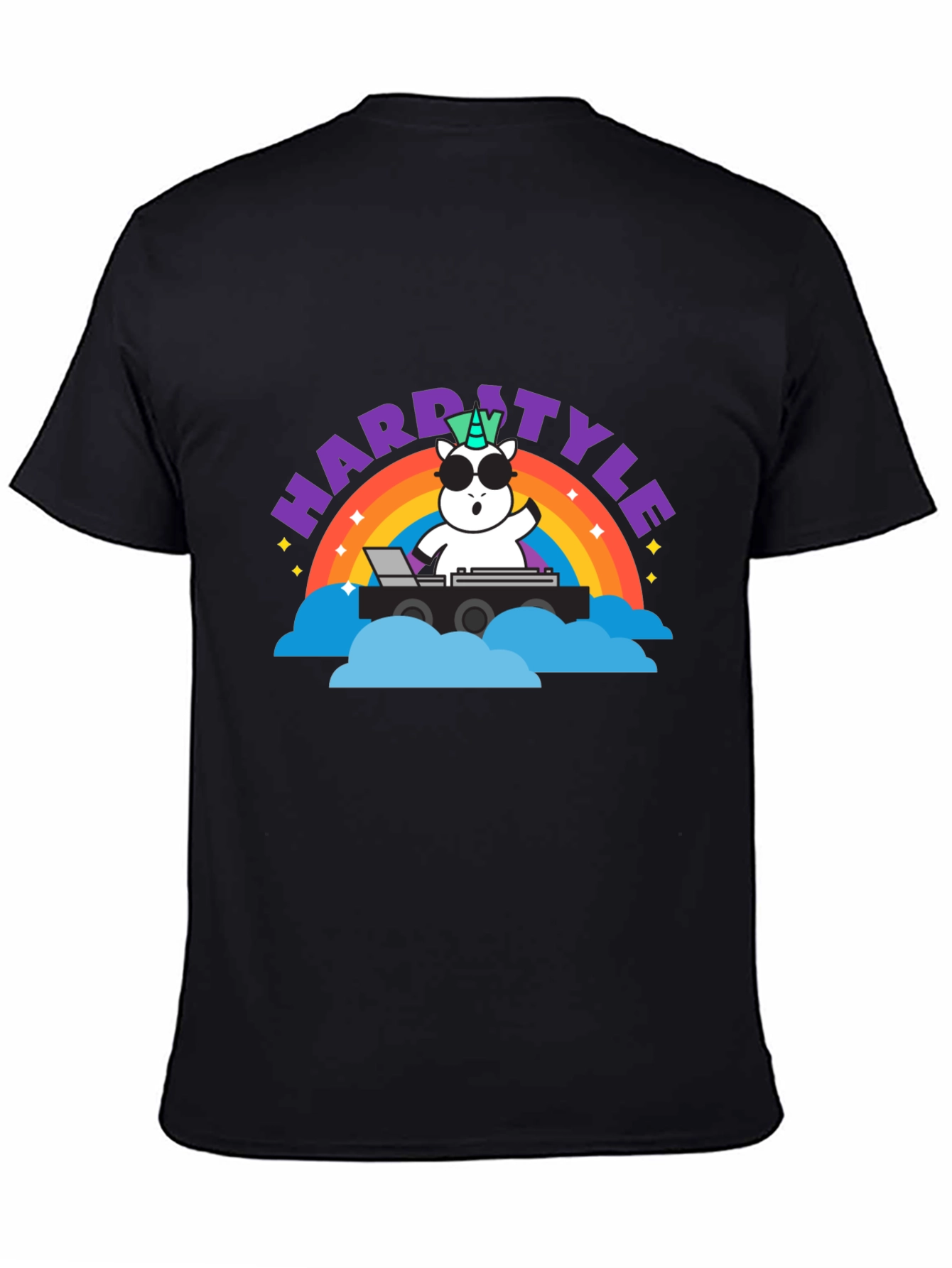 Hardstyle Unicorn DJ Rainbow T-Shirt