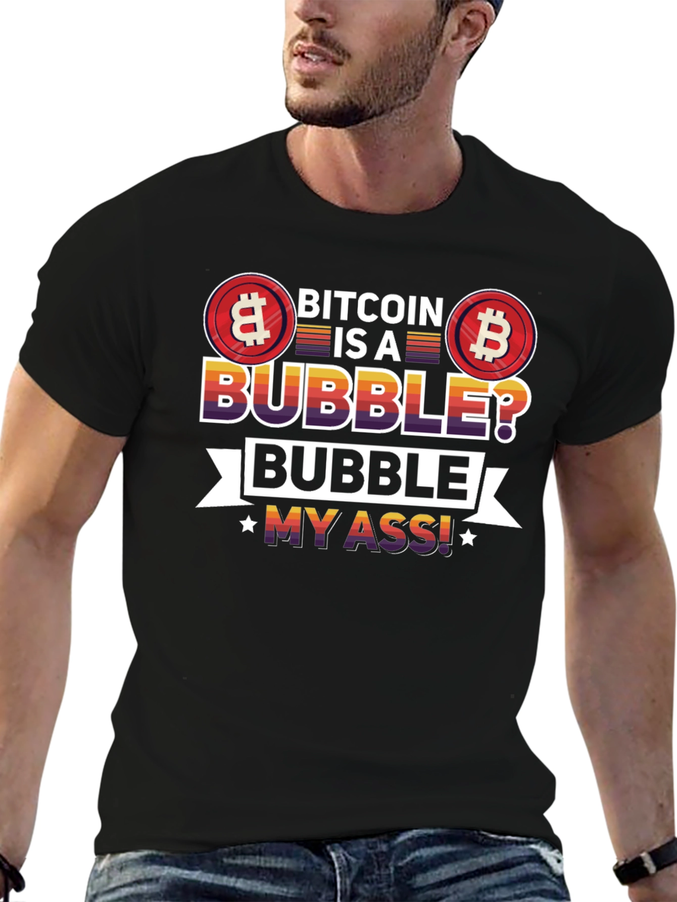 Bitcoin Bubble Graphic Tee - Crypto Fan T-Shirt