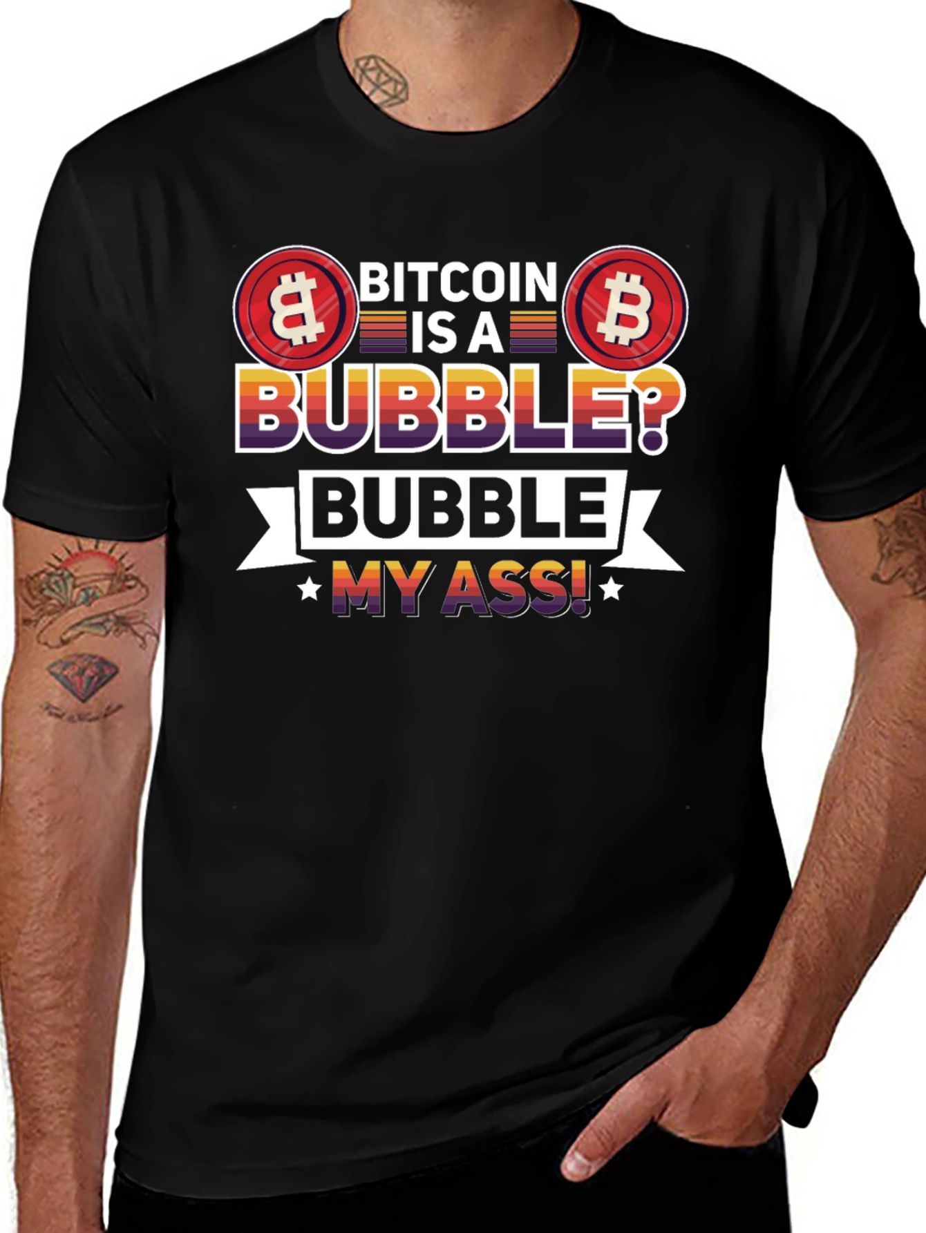 Bitcoin Bubble Graphic Tee - Crypto Fan T-Shirt