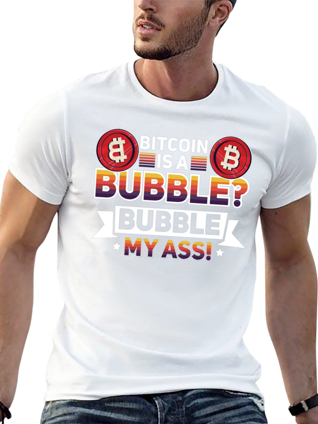 Bitcoin Bubble Graphic Tee - Crypto Fan T-Shirt