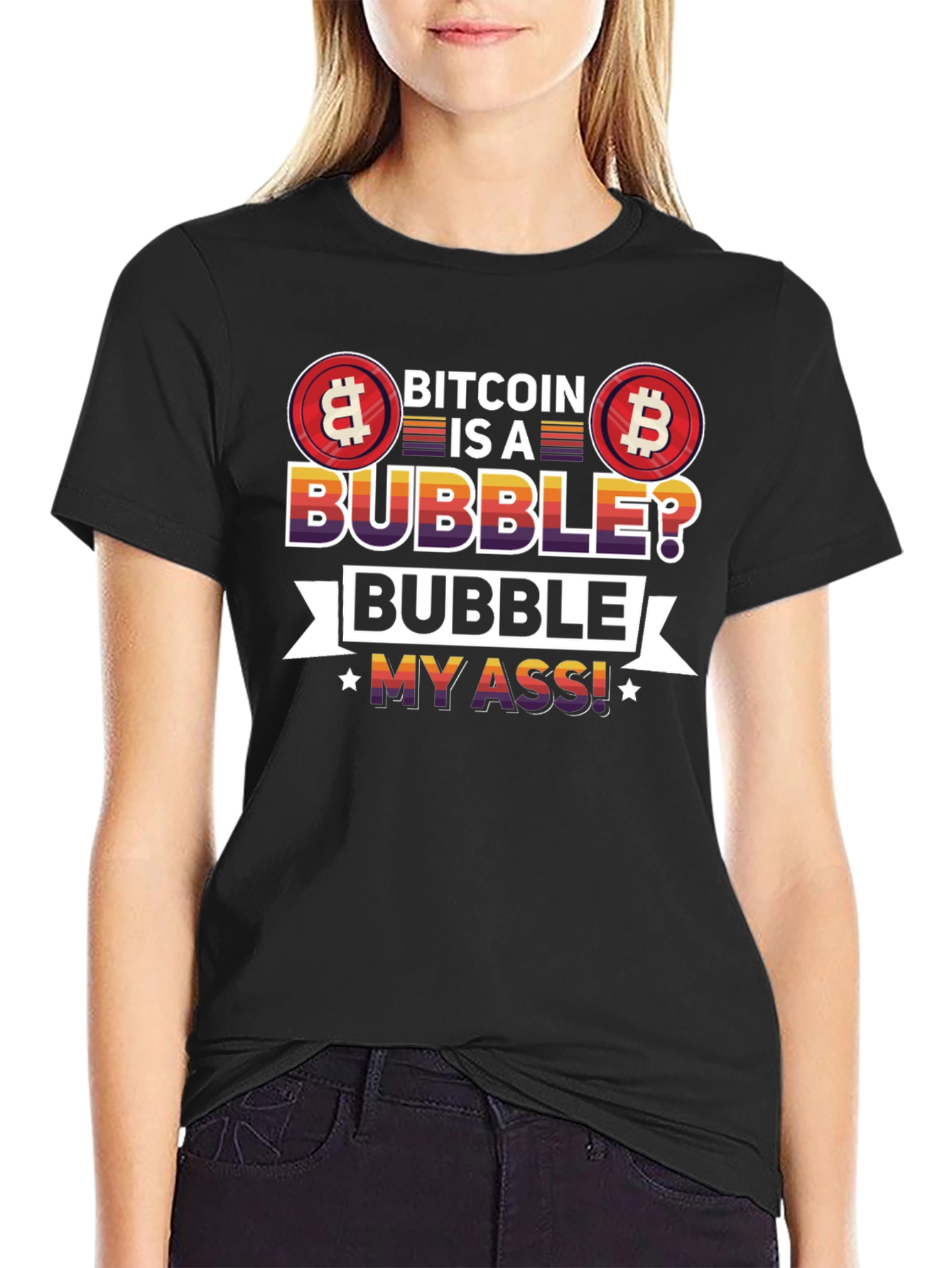 Bitcoin Bubble Graphic Tee - Crypto Fan T-Shirt