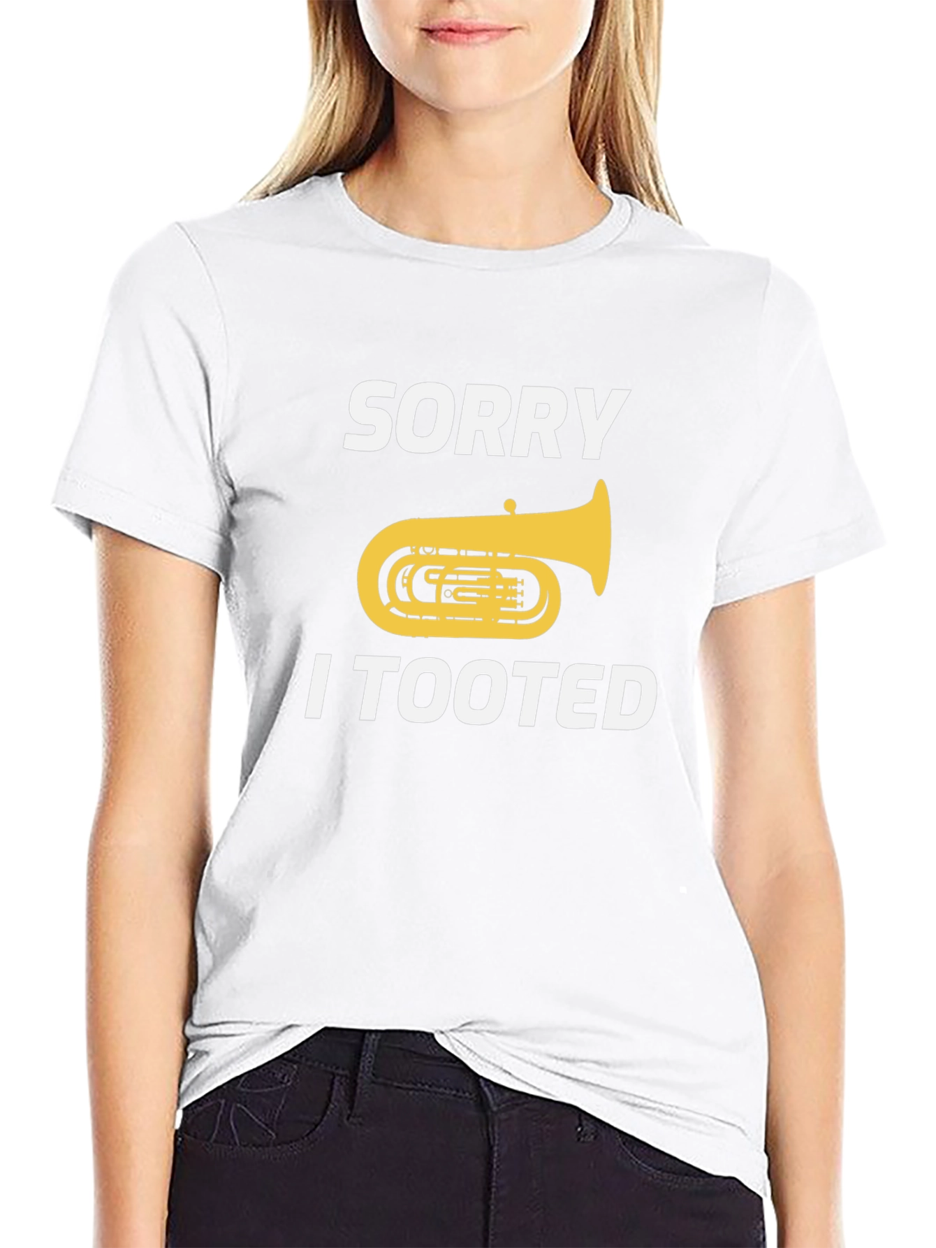Funny Tuba Player Tooted Graphic Tee Shirt