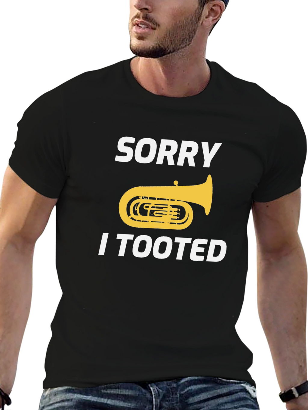 Funny Tuba Player Tooted Graphic Tee Shirt