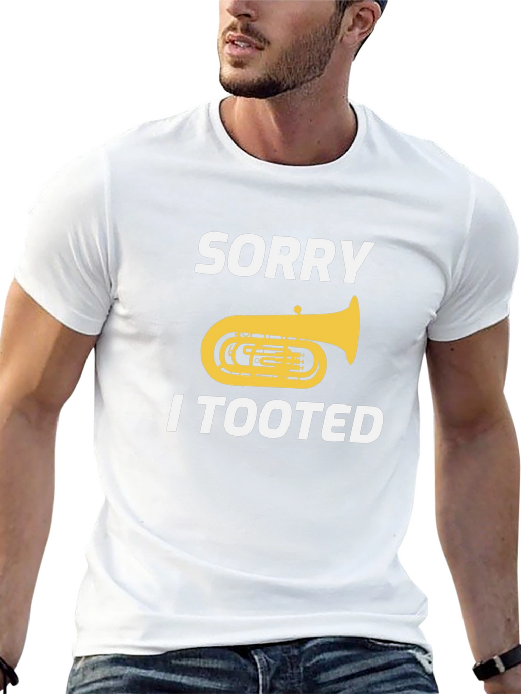 Funny Tuba Player Tooted Graphic Tee Shirt