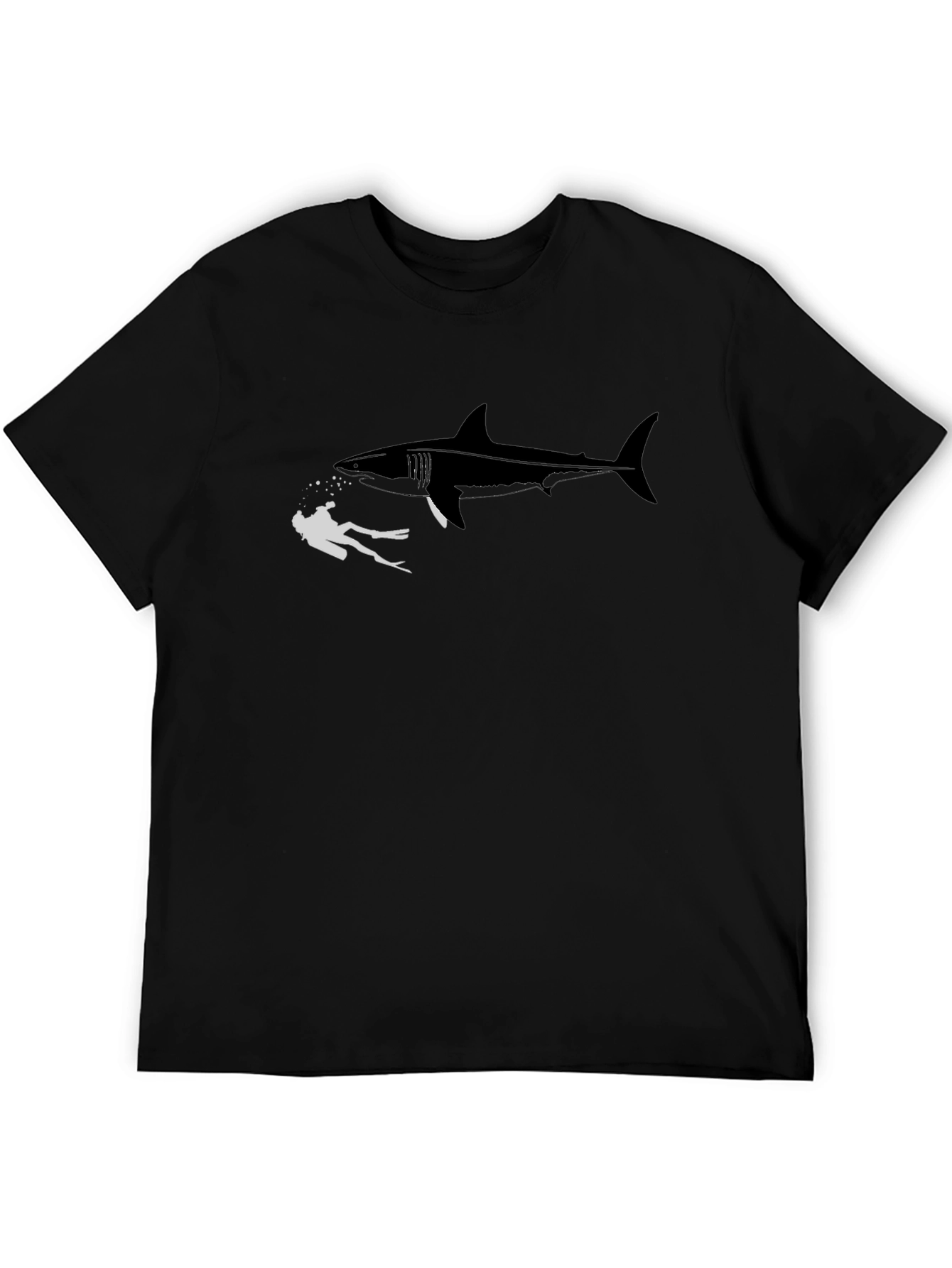 Shark & Diver Black Graphic T-Shirt