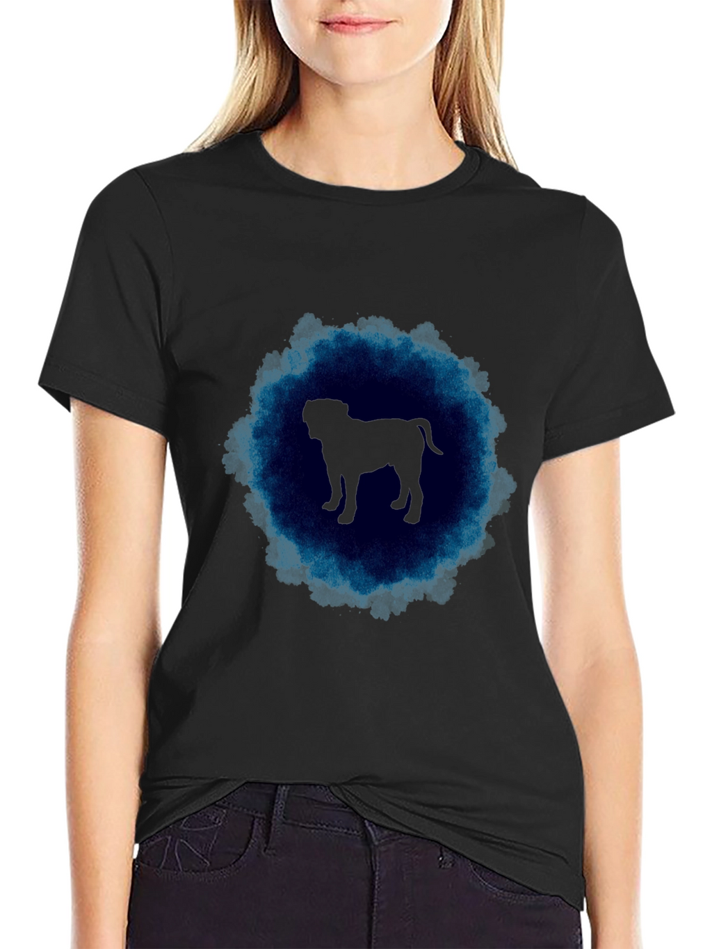 Dog Silhouette Graphic Tee - Mens Black T-Shirt