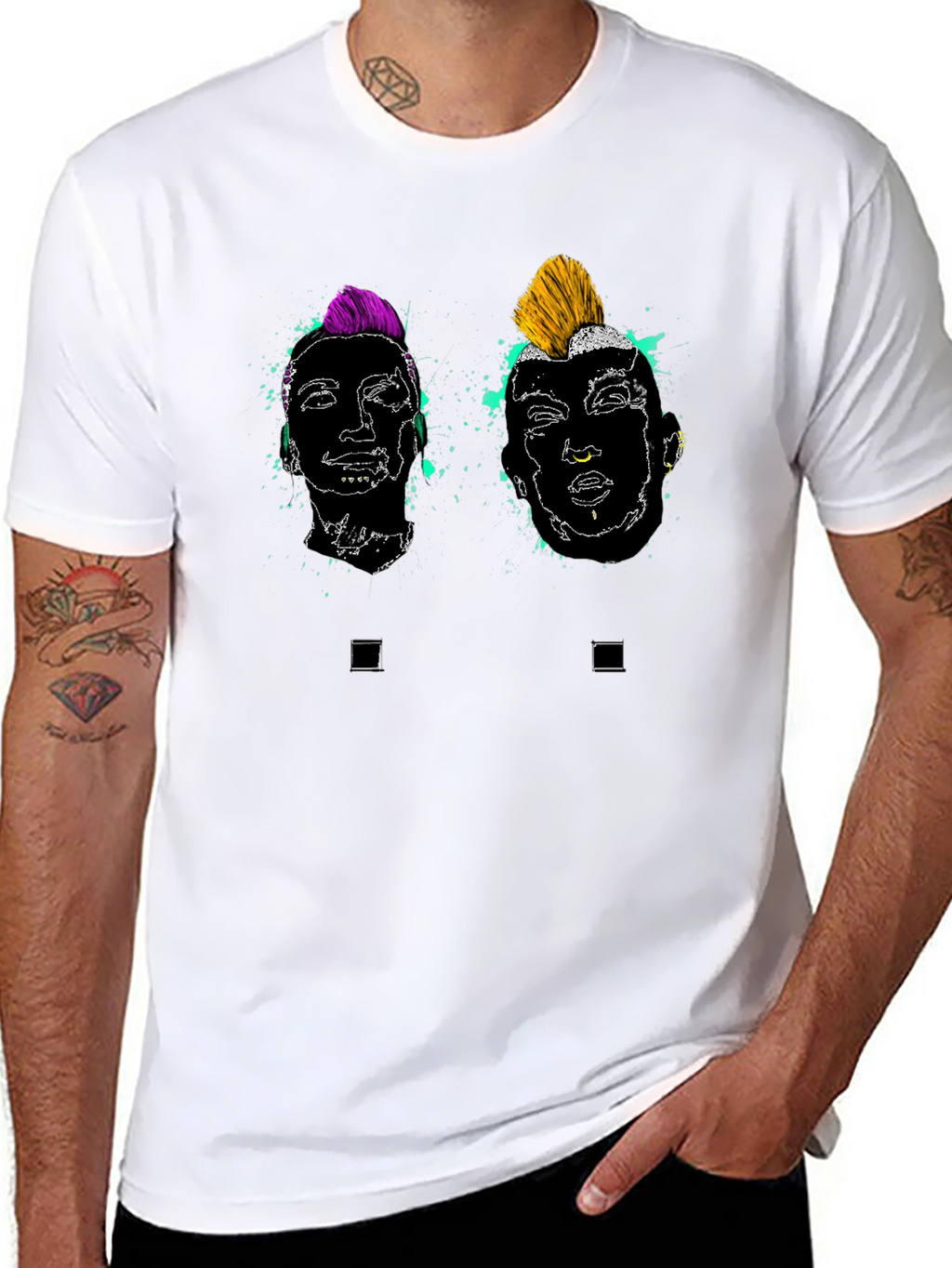 Punk Rock Art Black Graphic Tee