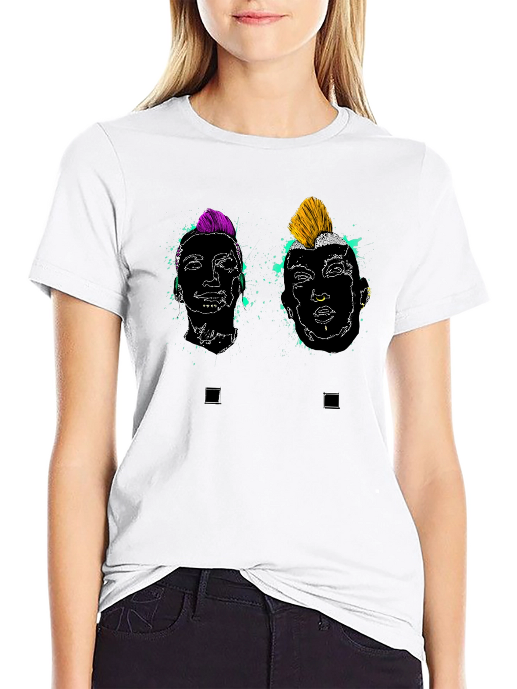 Punk Rock Art Black Graphic Tee