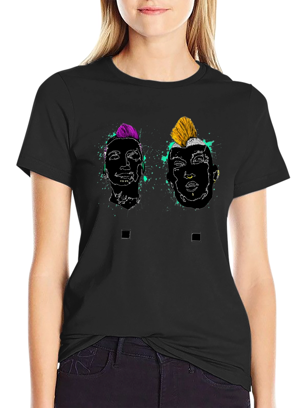 Punk Rock Art Black Graphic Tee