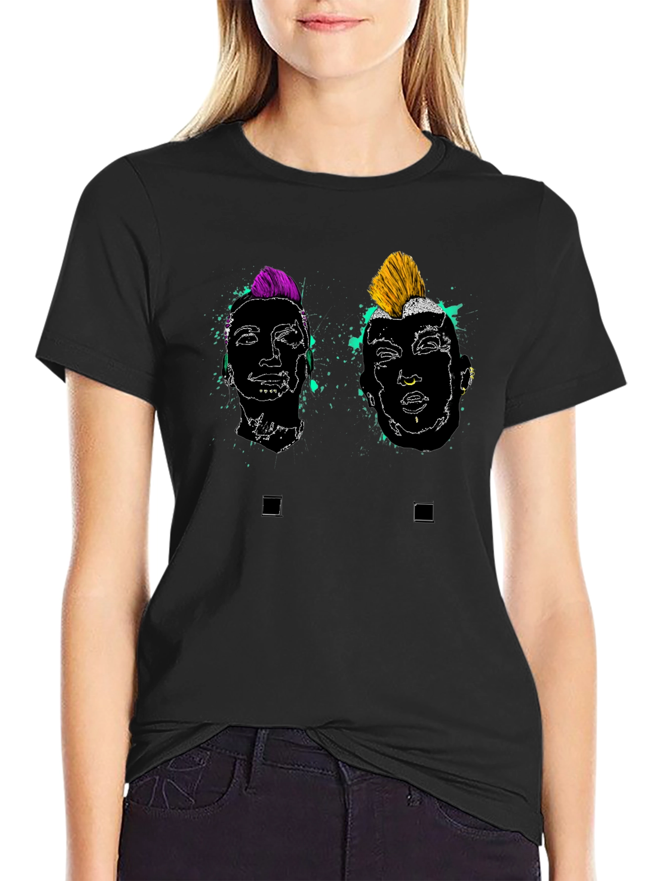 Punk Rock Art Black Graphic Tee