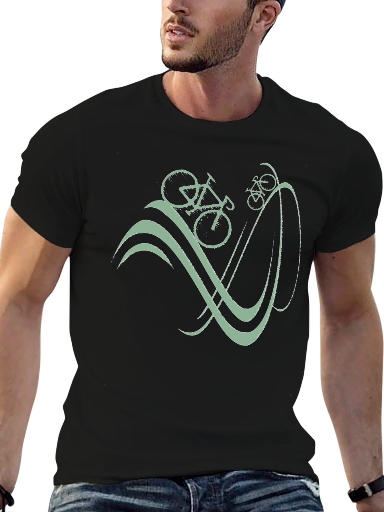 Bicycle Graphic T-Shirt - Casual Cotton Tee
