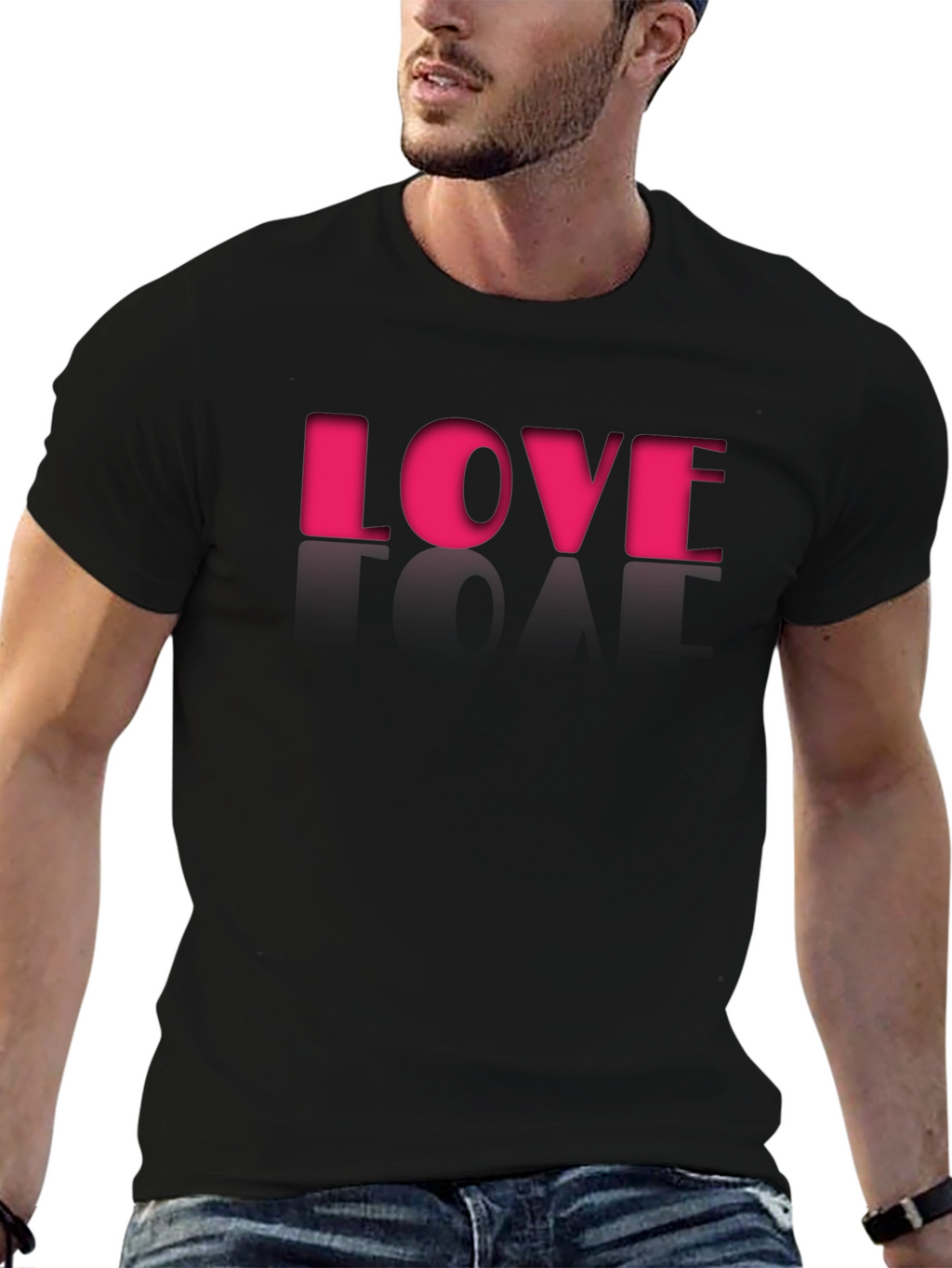 Love Graphic Tee - Stylish Mens Black T-Shirt