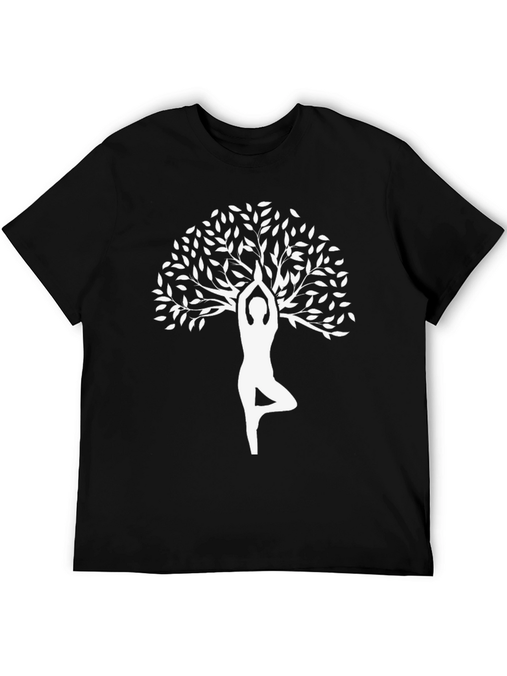 Yoga Tree Pose Black T-Shirt