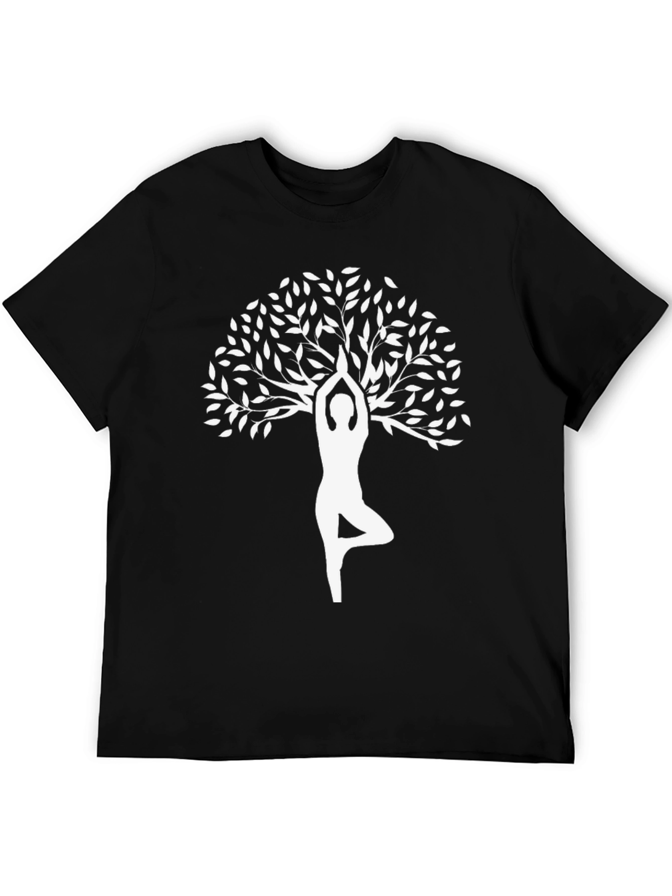 Yoga Tree Pose Black T-Shirt