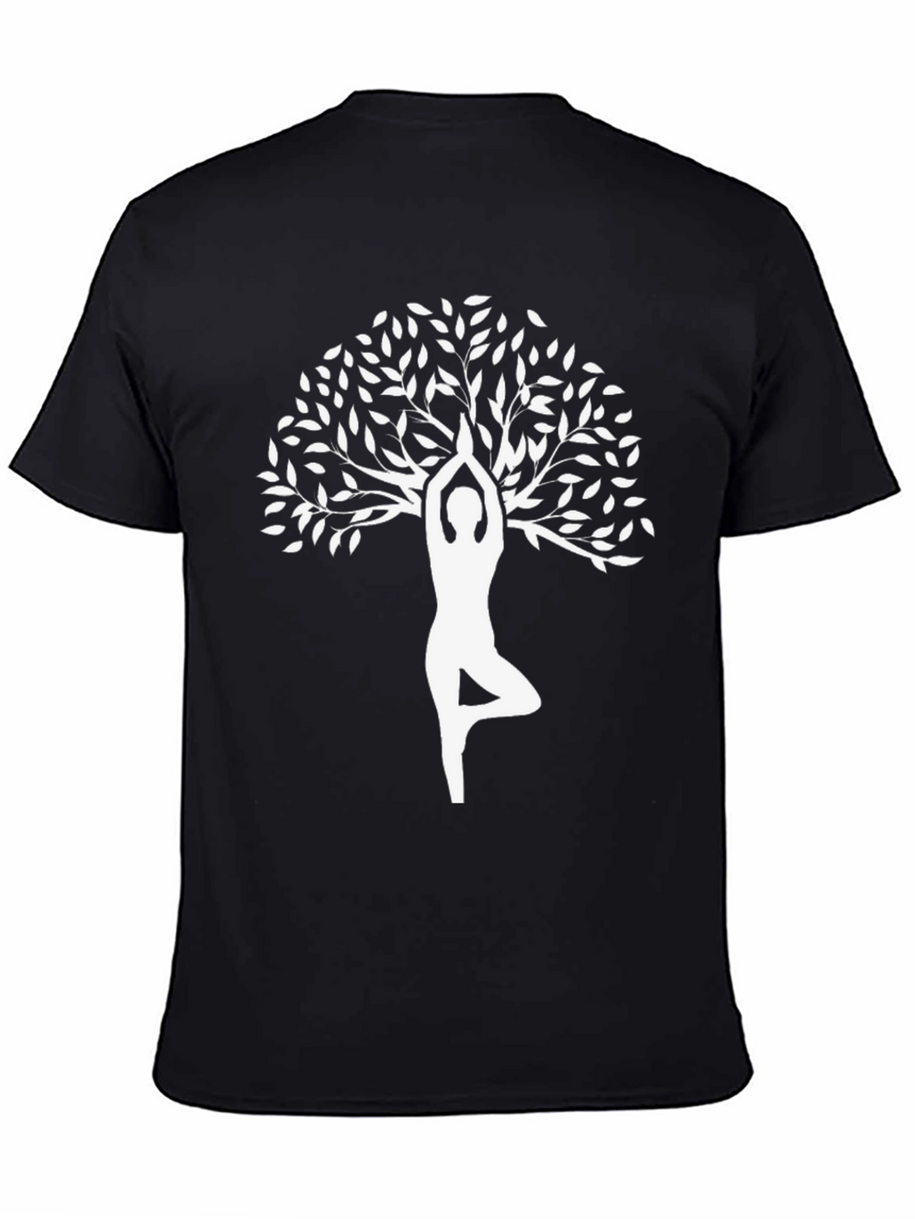 Yoga Tree Pose Black T-Shirt