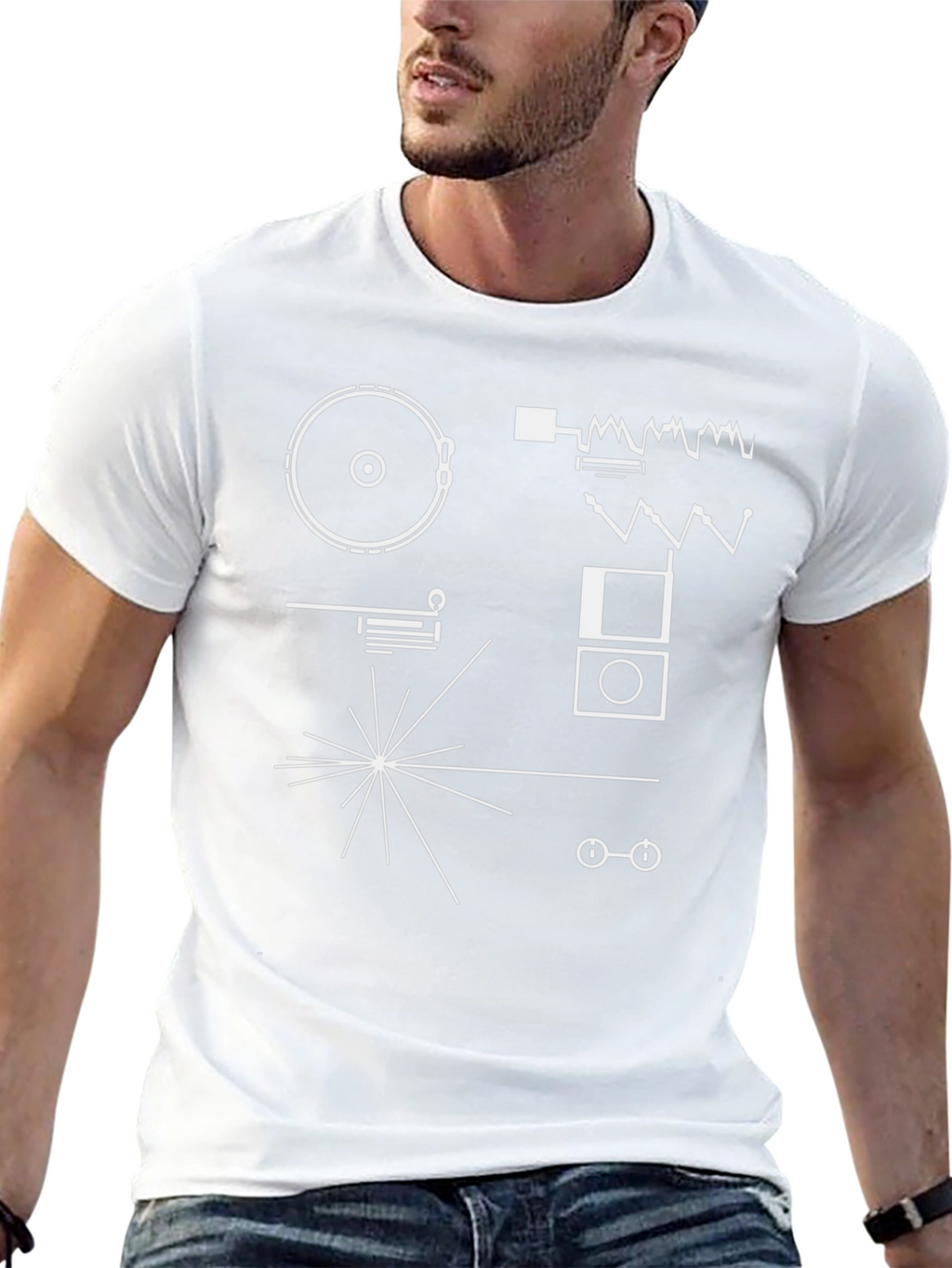 Voyager Plaque Graphic T-Shirt - Black