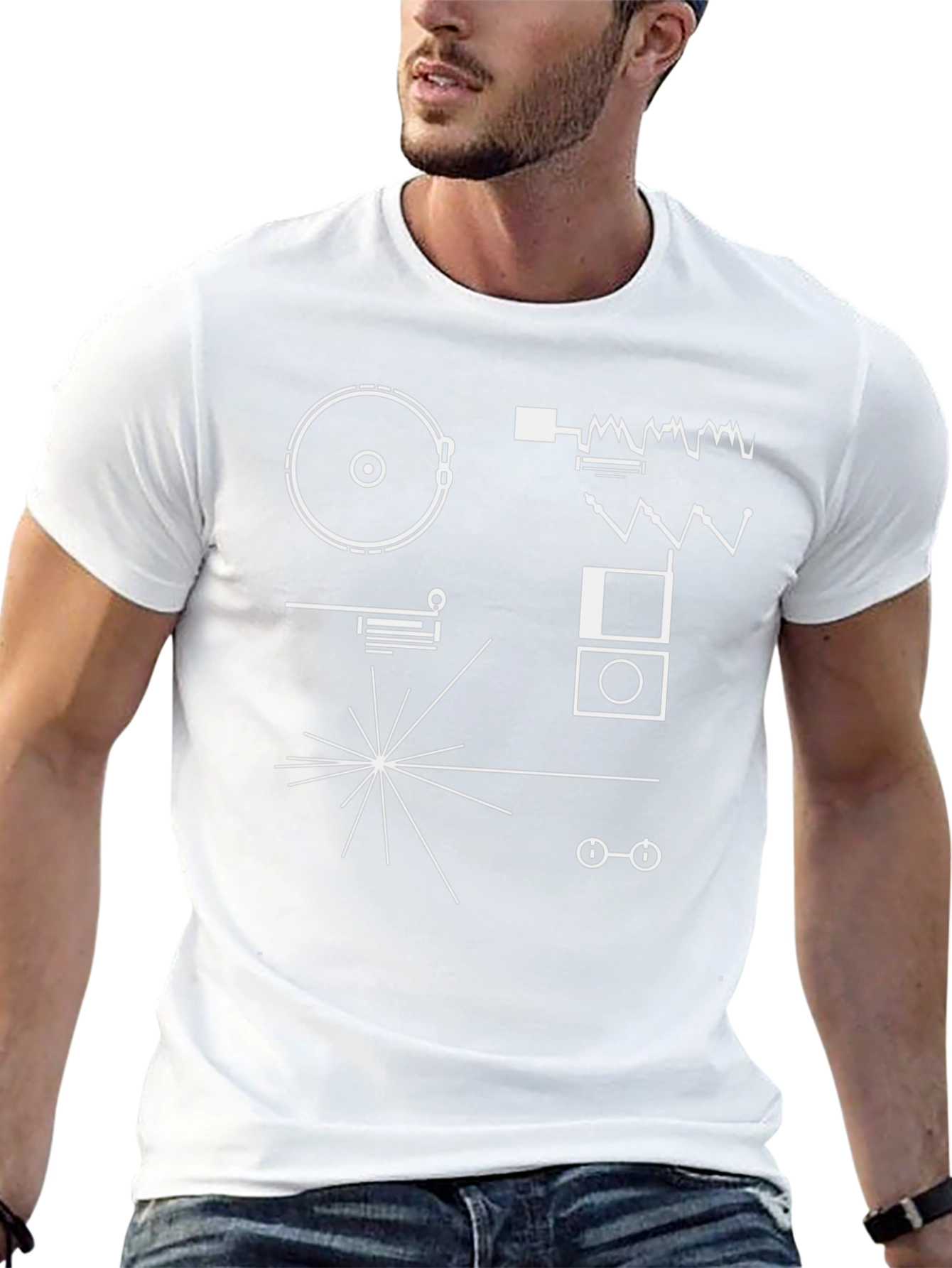 Voyager Plaque Graphic T-Shirt - Black