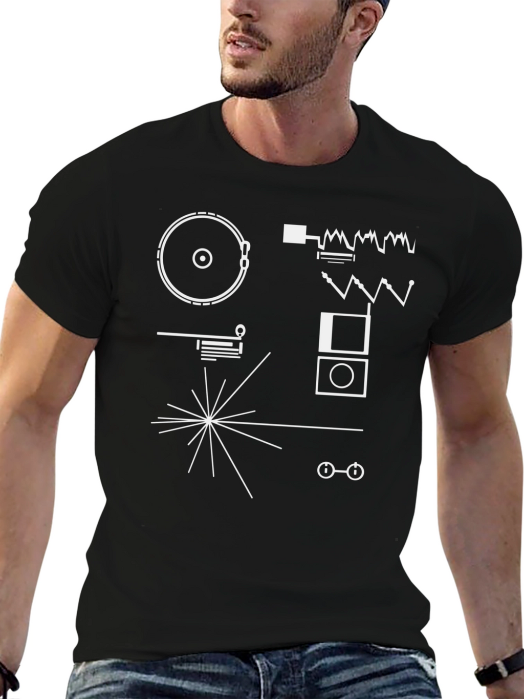 Voyager Plaque Graphic T-Shirt - Black