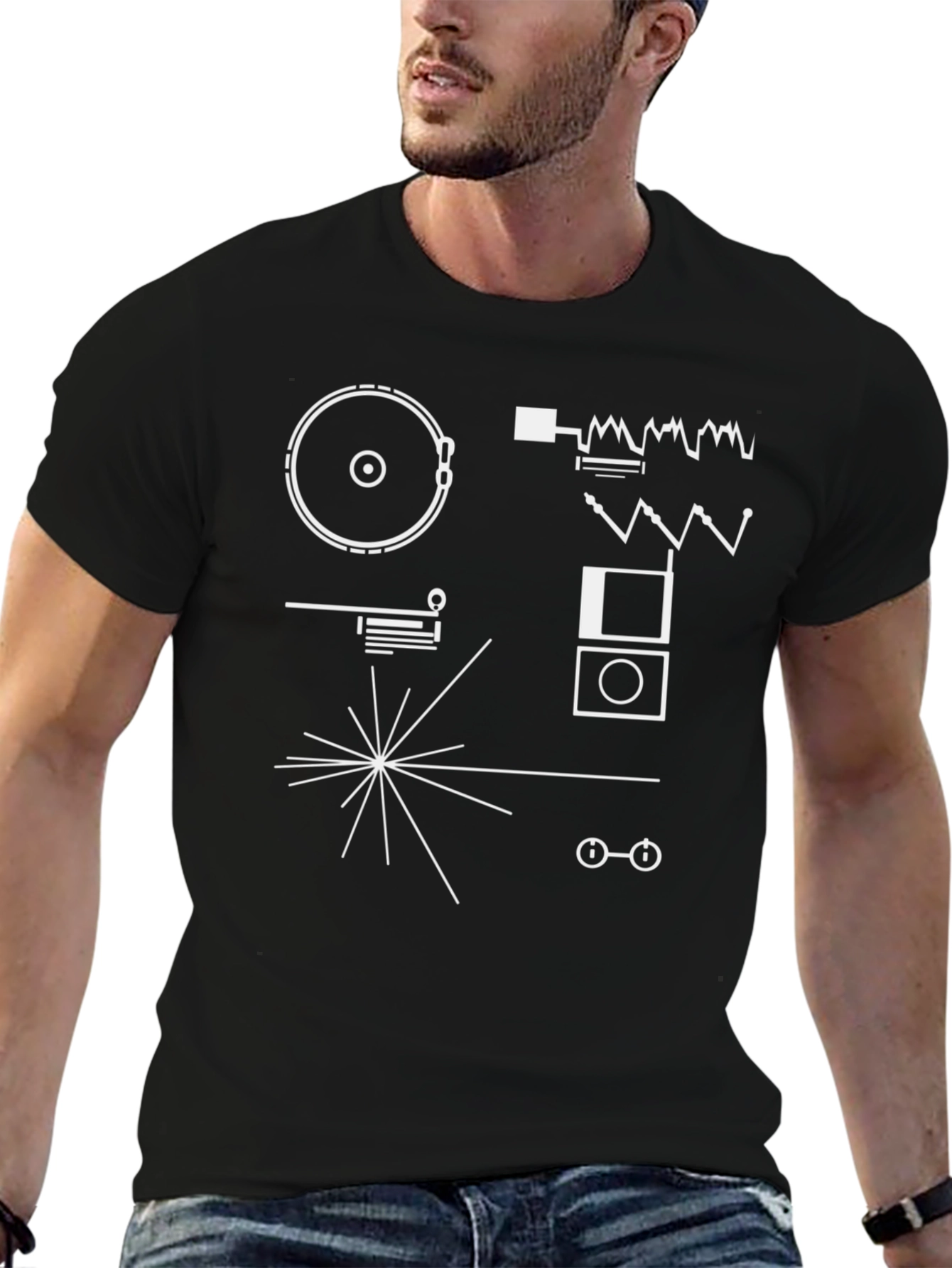 Voyager Plaque Graphic T-Shirt - Black