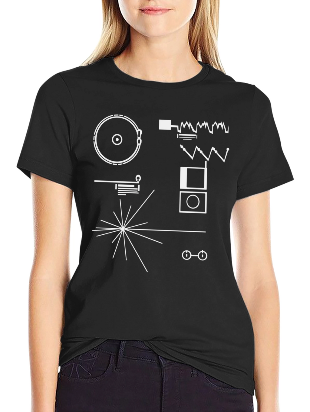 Voyager Plaque Graphic T-Shirt - Black