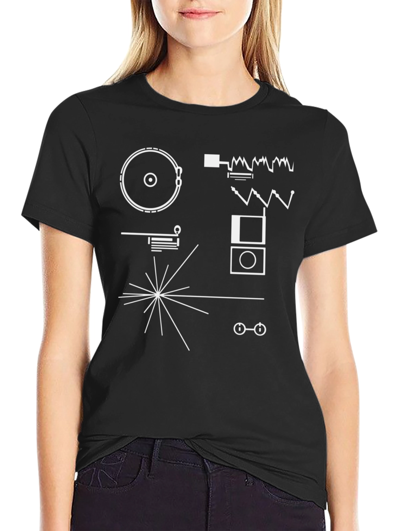 Voyager Plaque Graphic T-Shirt - Black