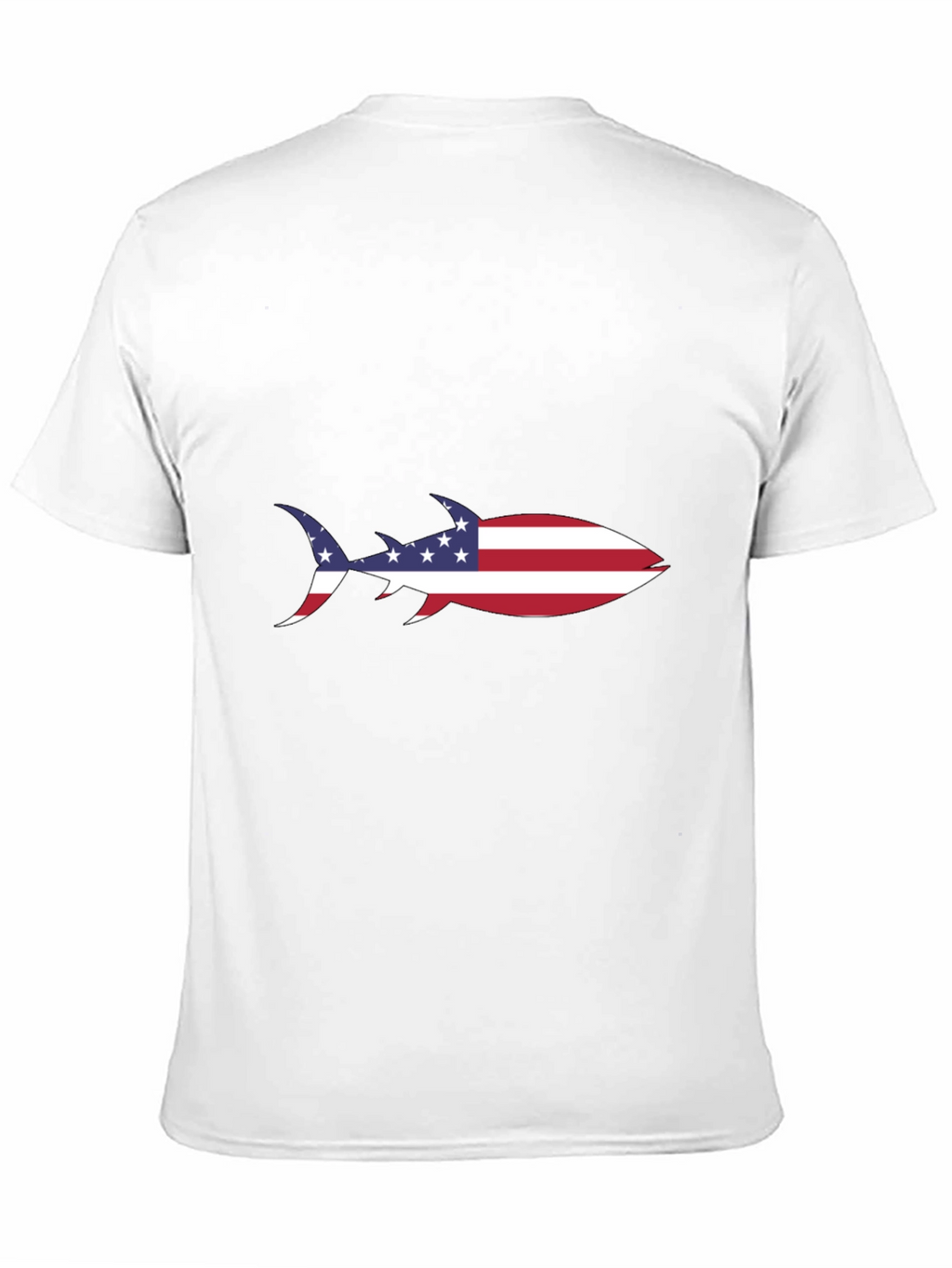American Flag Shark Black T-Shirt