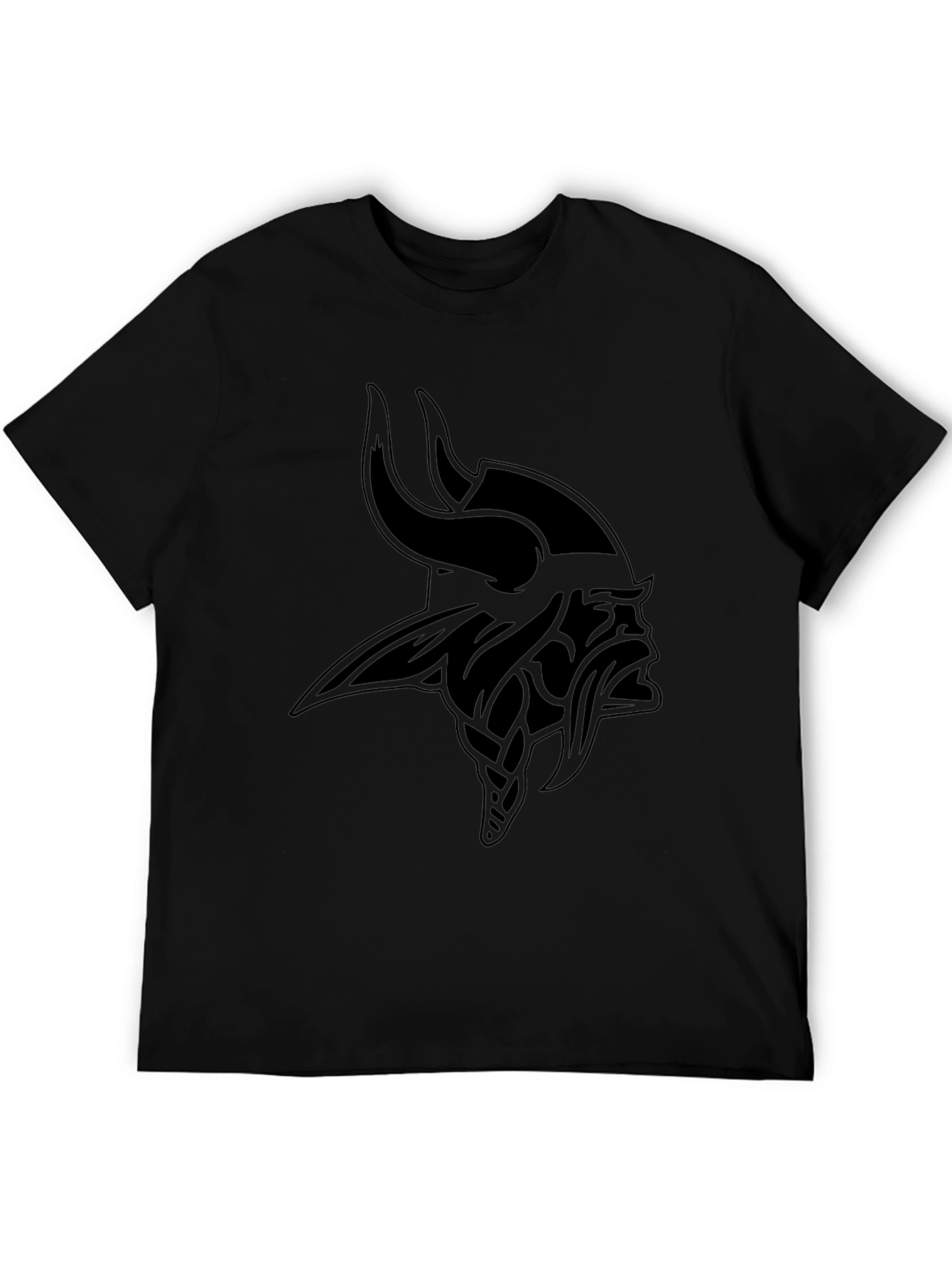 Vikings Graphic T-Shirt - Black Crew Neck