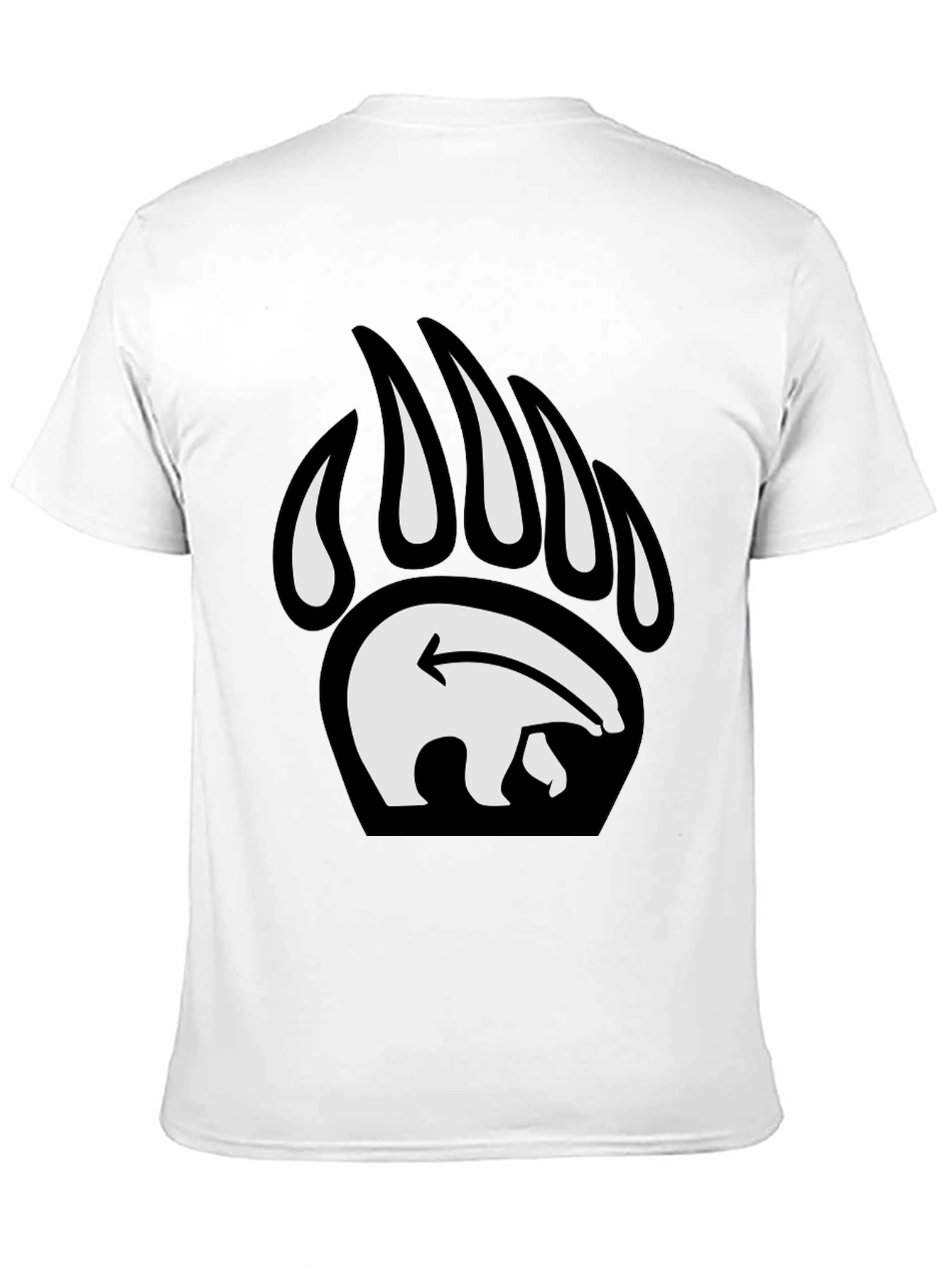 Bear Paw Print Graphic Tee - Black