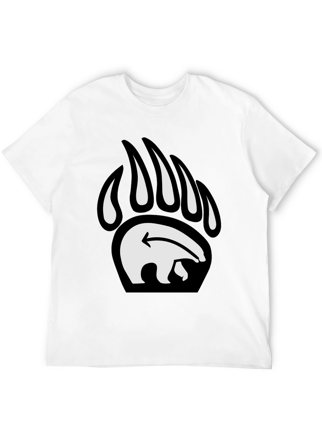 Bear Paw Print Graphic Tee - Black