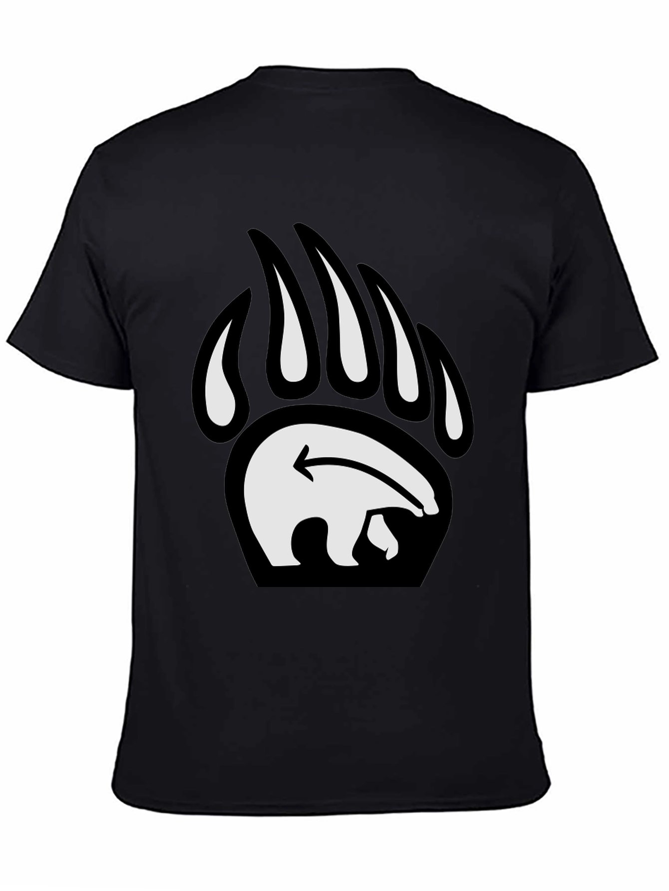 Bear Paw Print Graphic Tee - Black