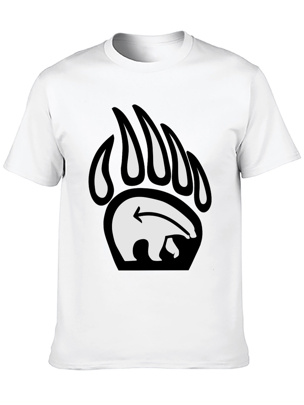 Bear Paw Print Graphic Tee - Black