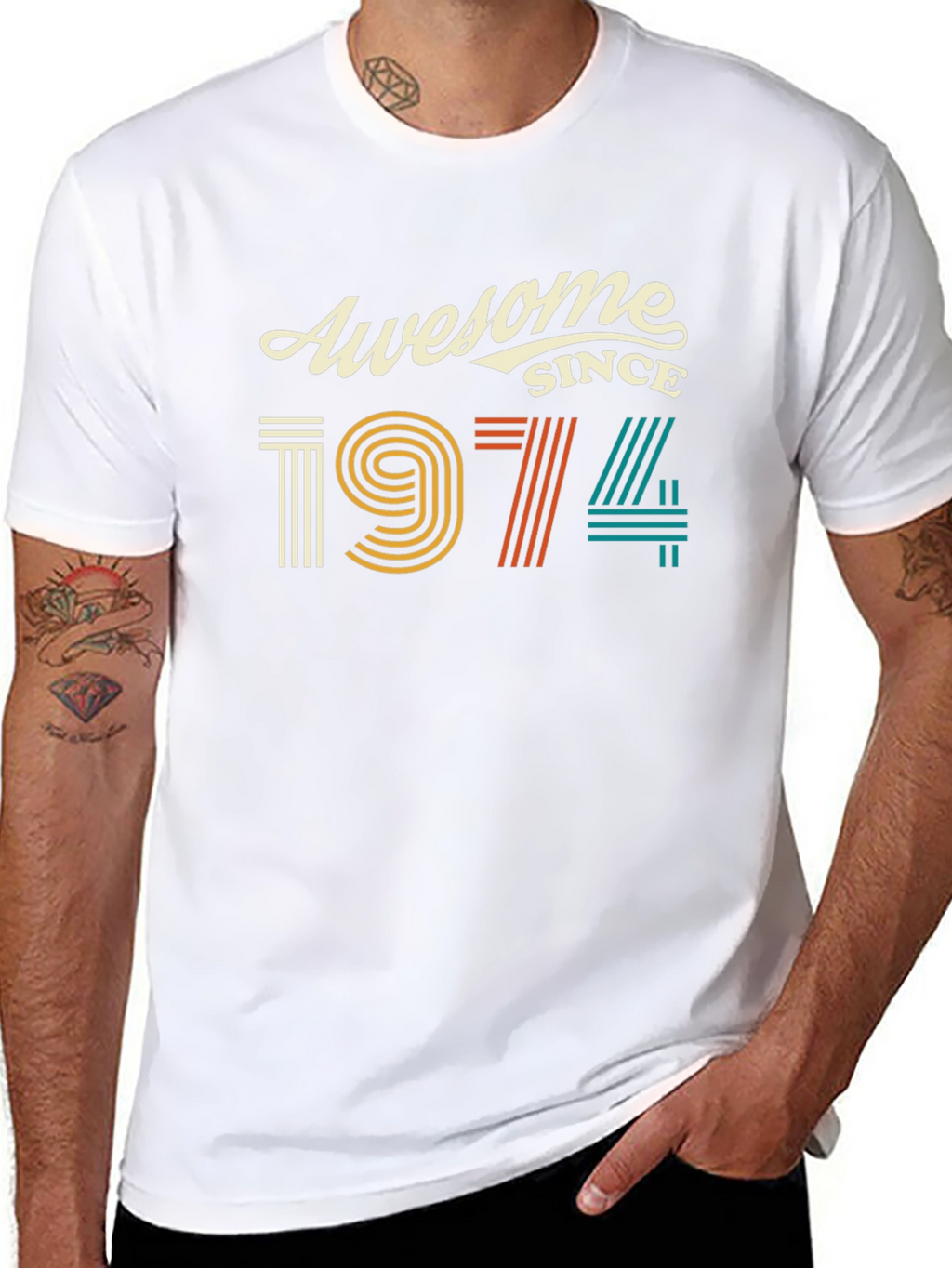 Awesome Since 1974 Black Graphic Tee