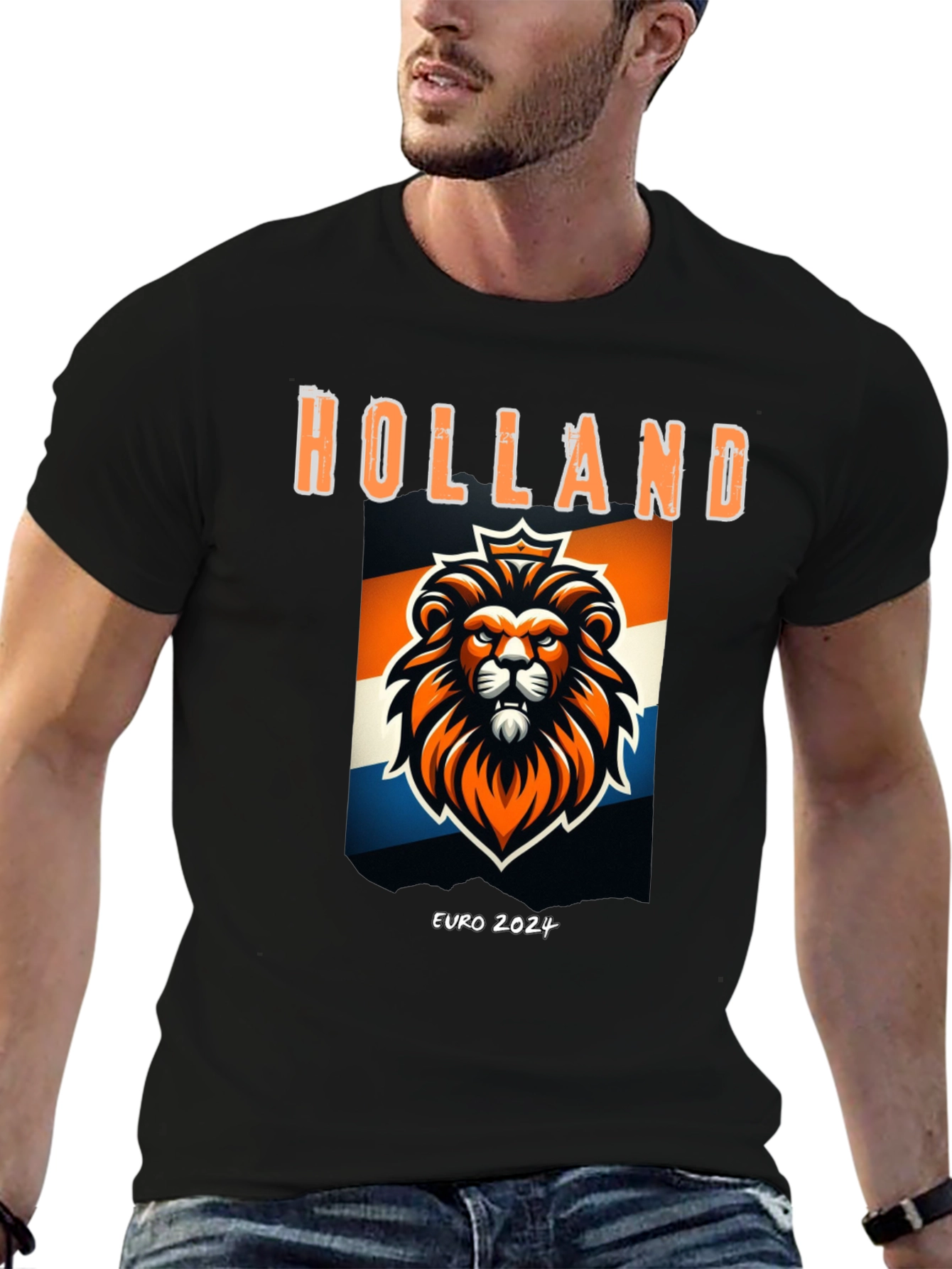 Holland Euro 2024 Lion Graphic Tee - Black