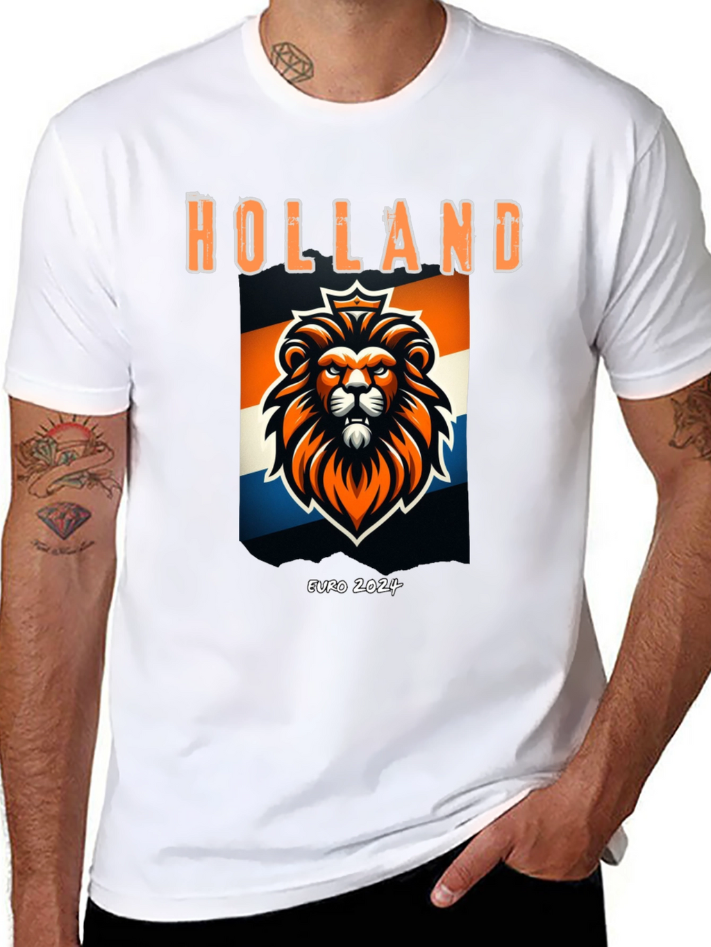 Holland Euro 2024 Lion Graphic Tee - Black