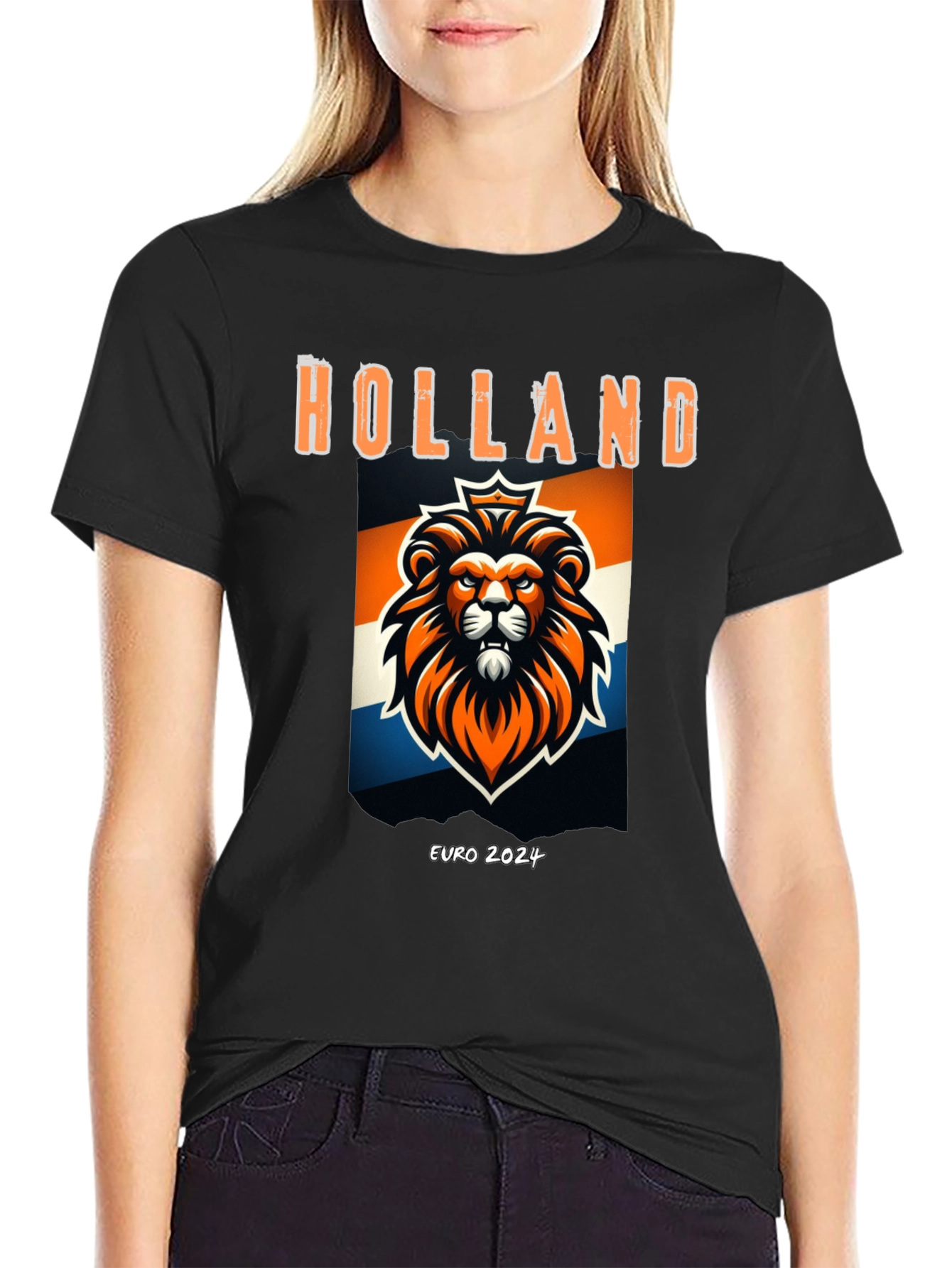 Holland Euro 2024 Lion Graphic Tee - Black