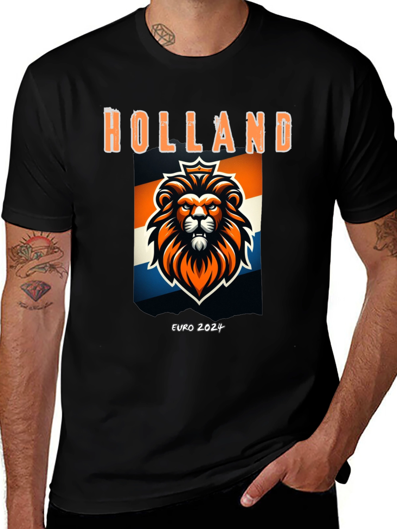 Holland Euro 2024 Lion Graphic Tee - Black