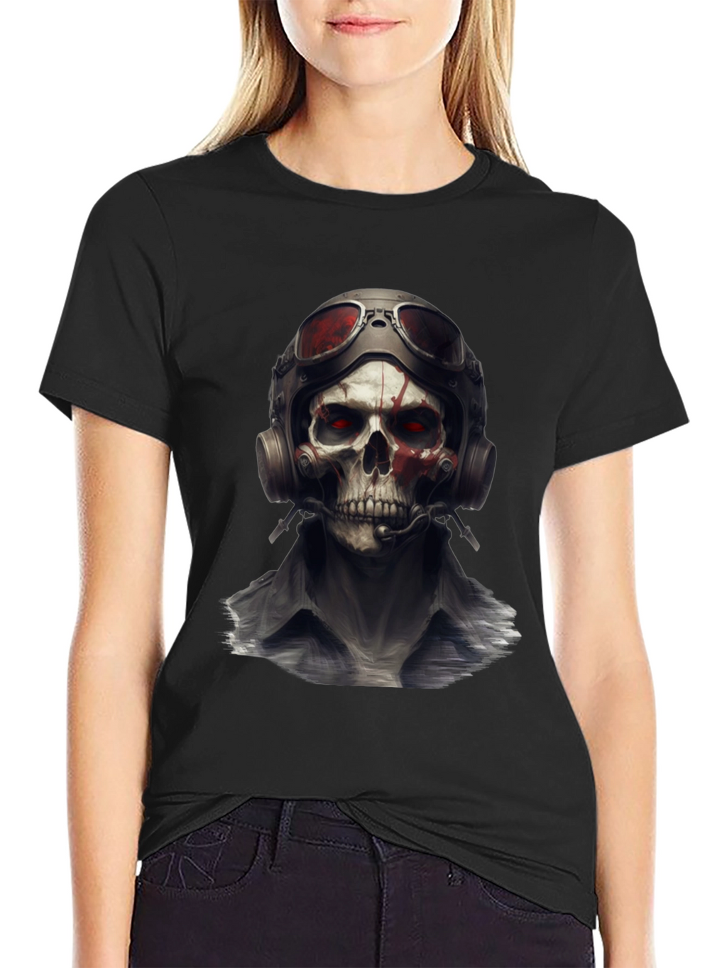 Skull Pilot T-Shirt - Edgy Graphic Tee