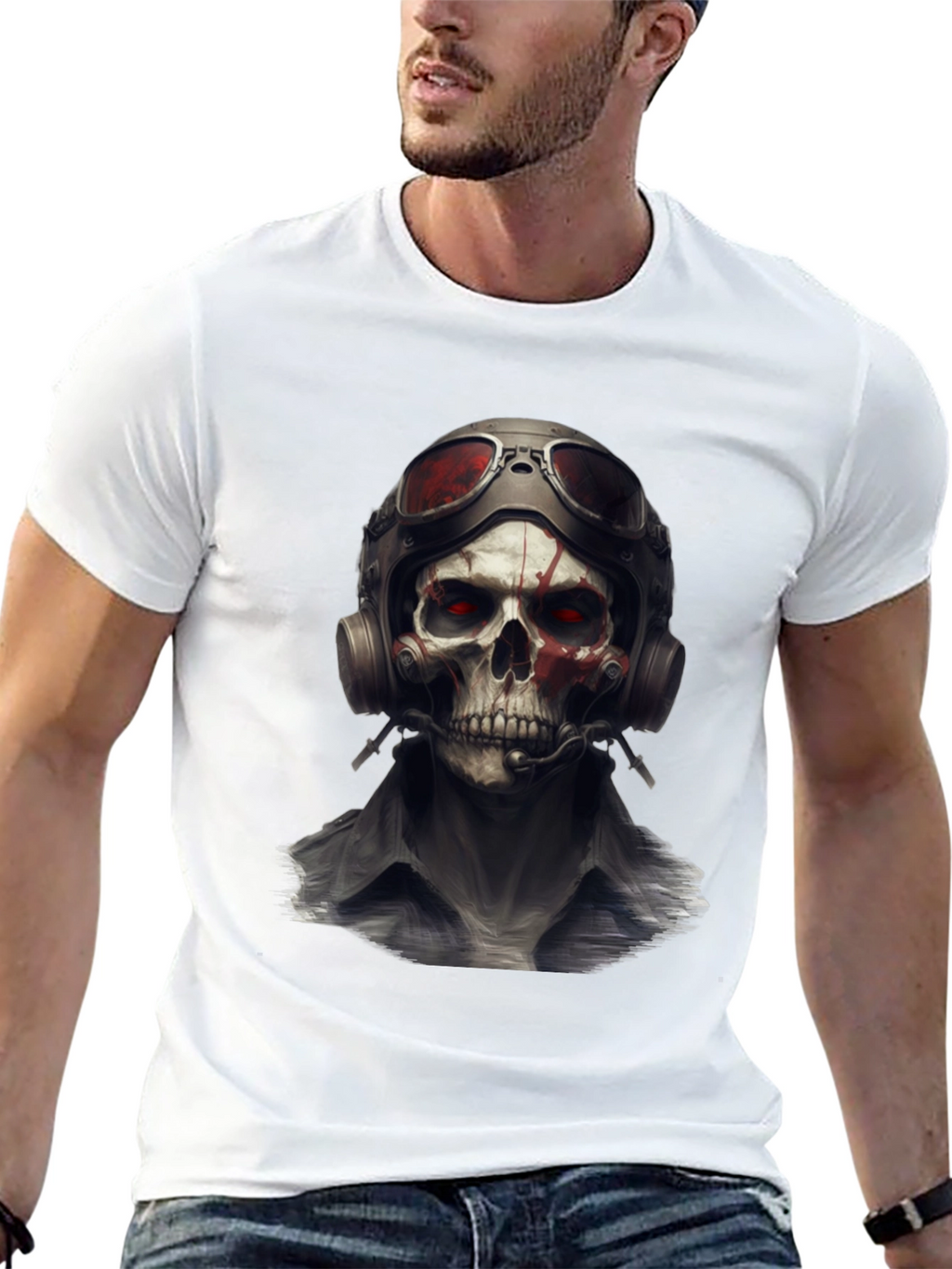 Skull Pilot T-Shirt - Edgy Graphic Tee