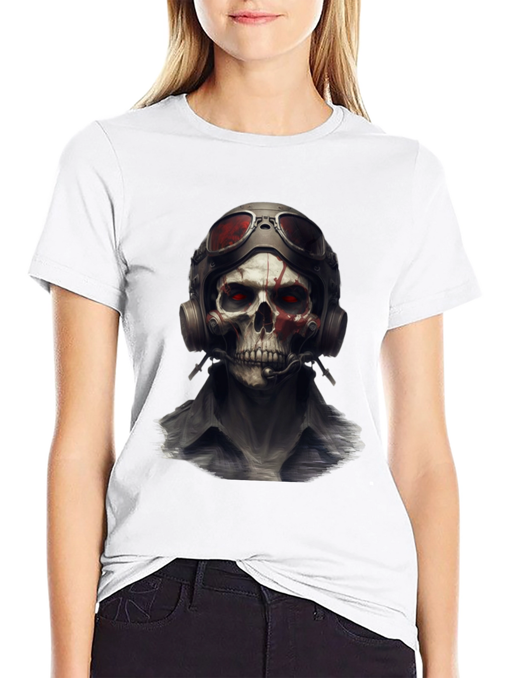 Skull Pilot T-Shirt - Edgy Graphic Tee