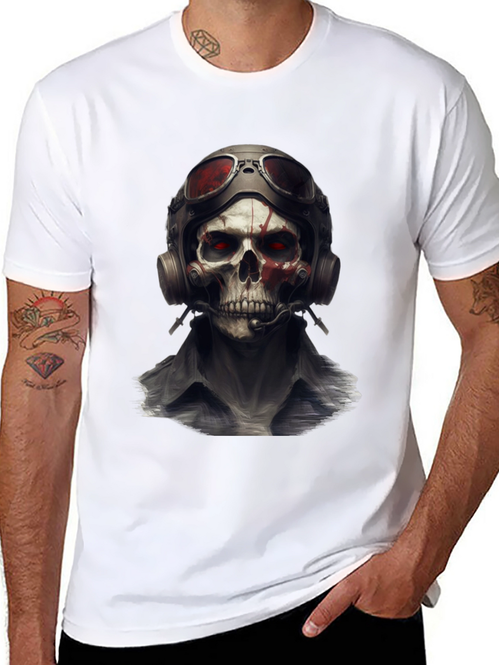 Skull Pilot T-Shirt - Edgy Graphic Tee