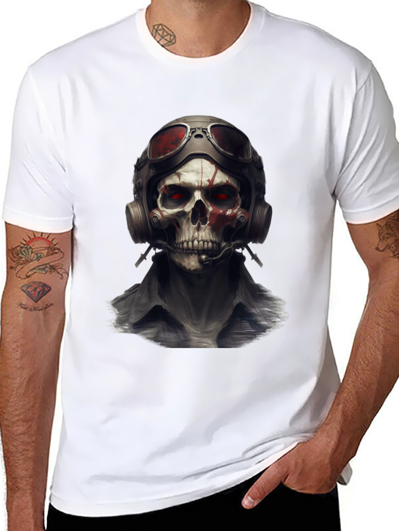 Skull Pilot T-Shirt - Edgy Graphic Tee